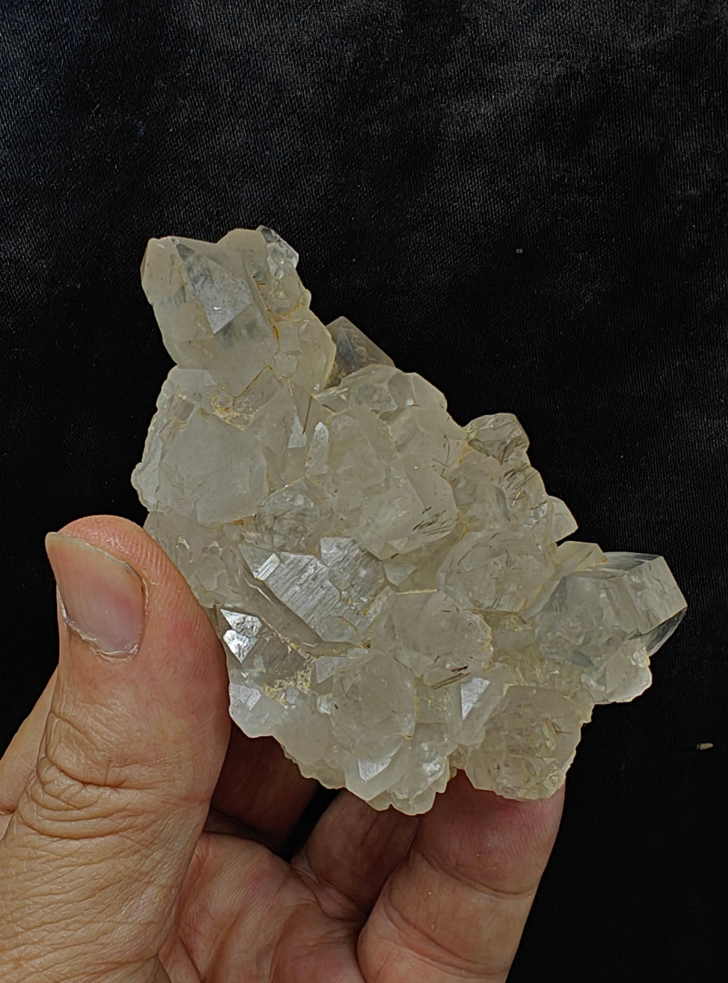 Natural Quartz Cluster with tiny rutiles inclusions 129 grams