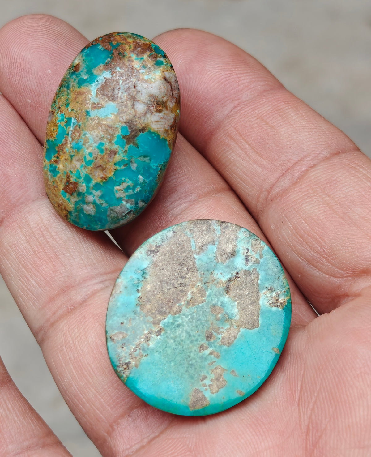 Natural stabilized turquoise cabochon collection 83 grams