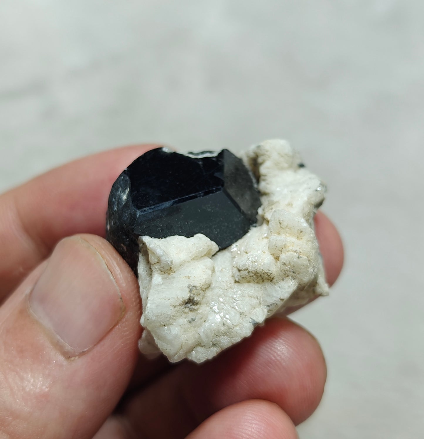 Natural Tourmaline crystal specimen with associated albite 29 grams
