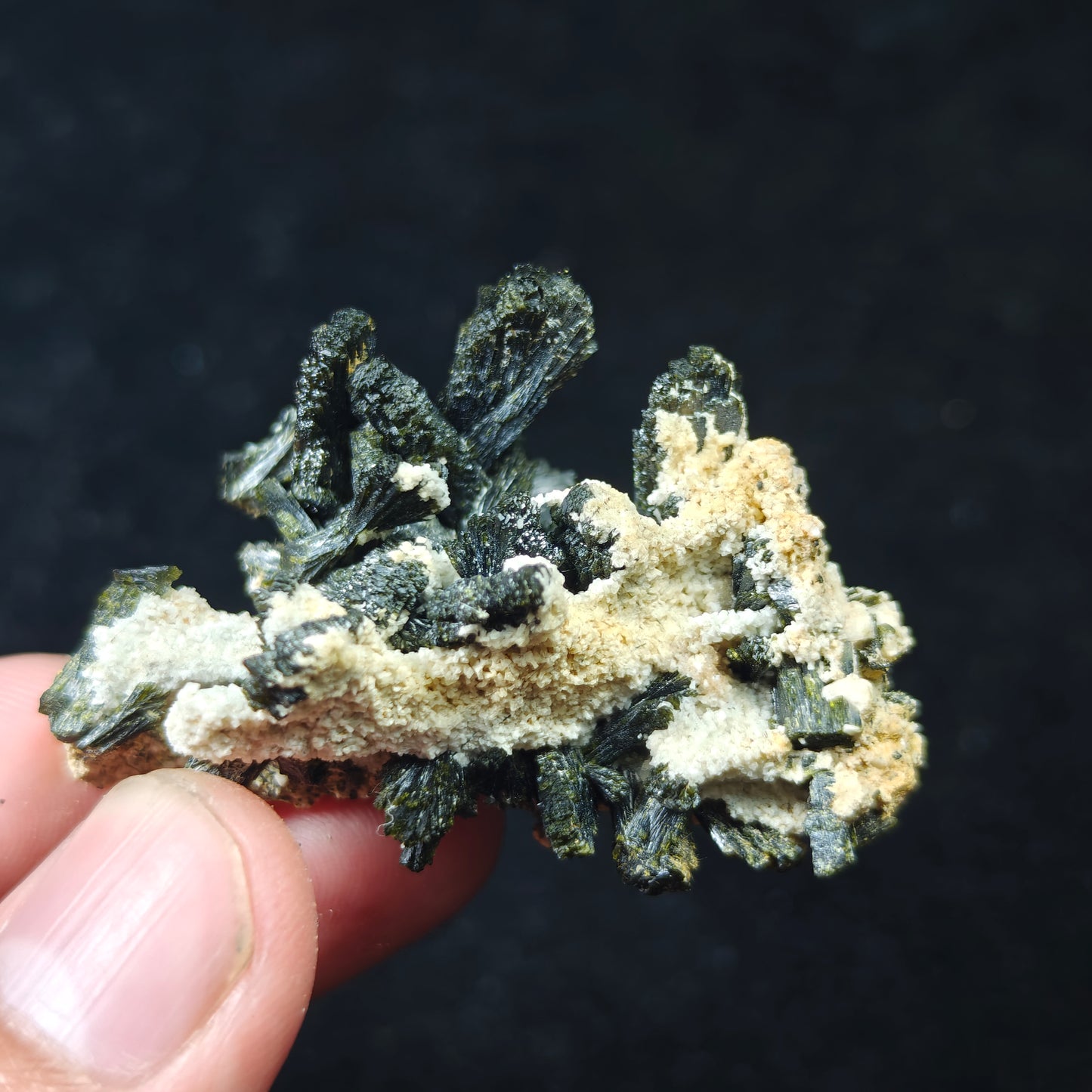 Natural epidote cluster on matrix 24 grams