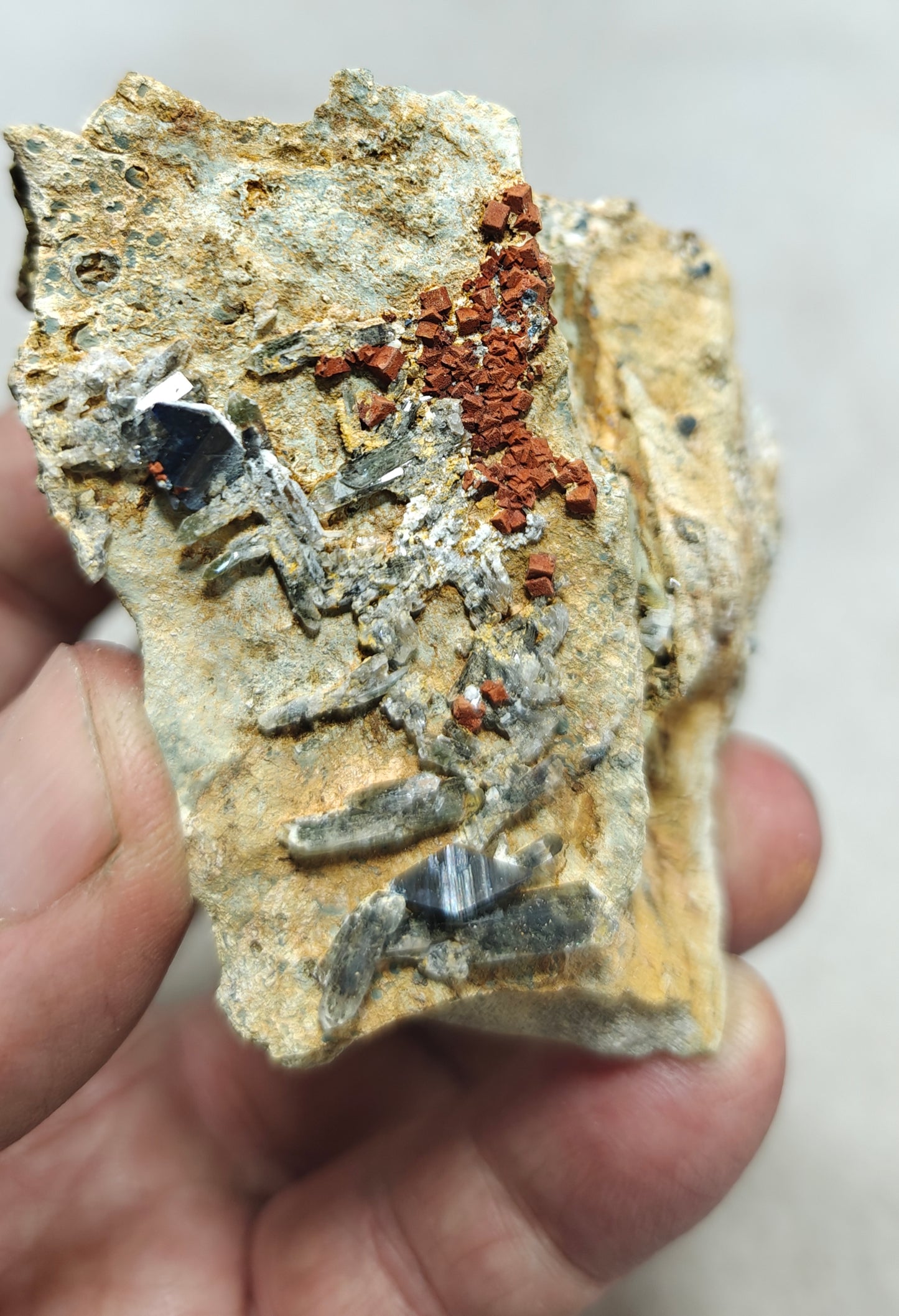 Anatase Crystals with chlorite quartz on matrix with possible pyrite cubes 128 grams