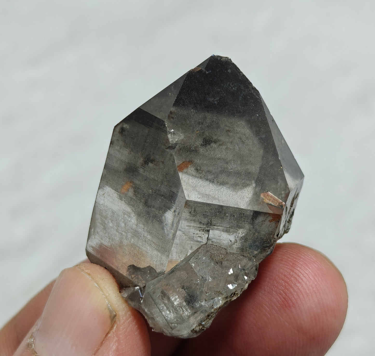 Natural smoky quartz crystal with rutiles inclusions 29 grams