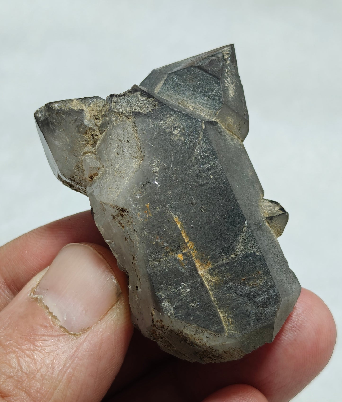 Natural smoky quartz crystal with rutiles inclusions 59 grams