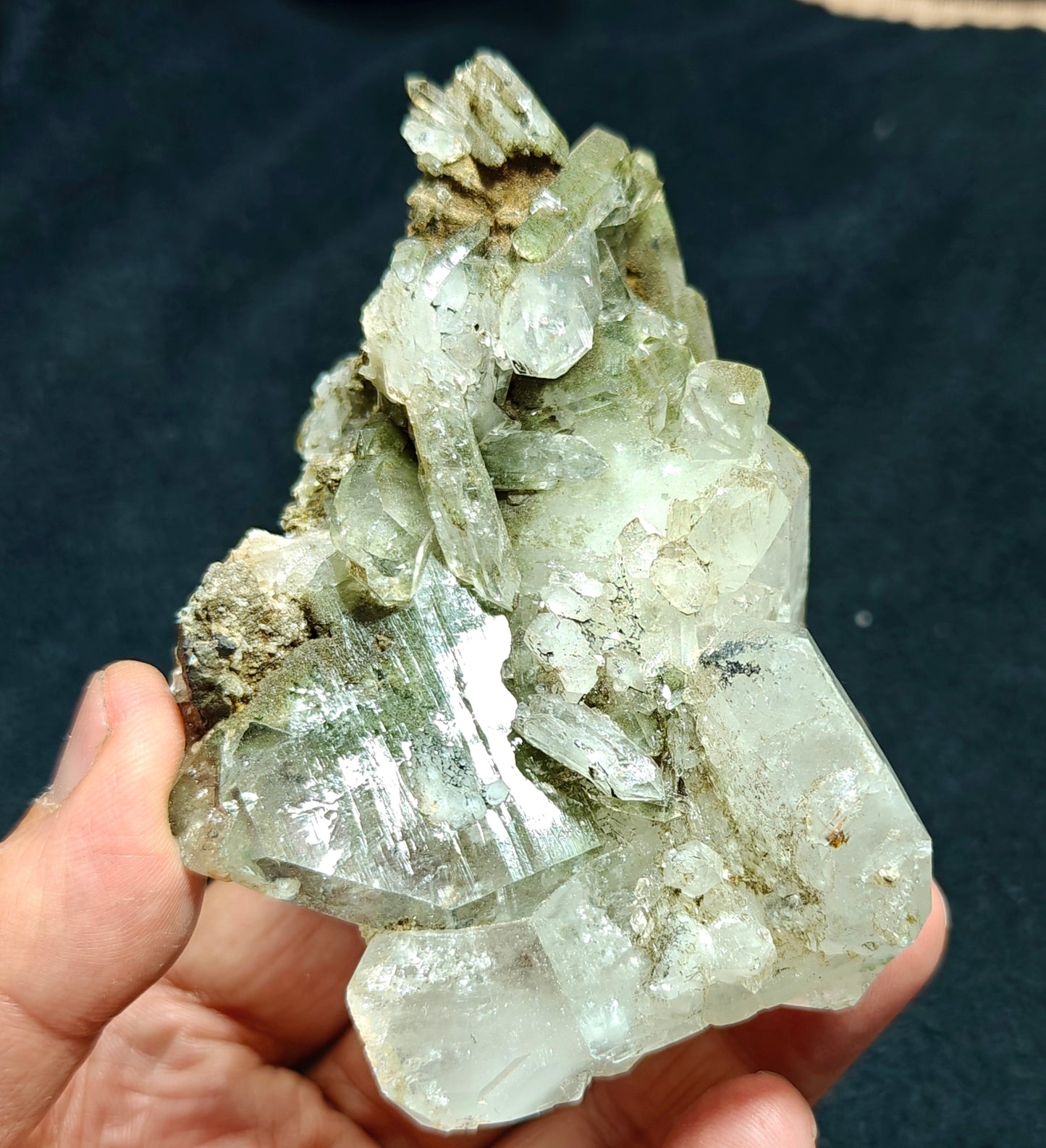 An Aesthetic Natural beautifully terminated Chlorite Quartz crystals cluster 318 grams