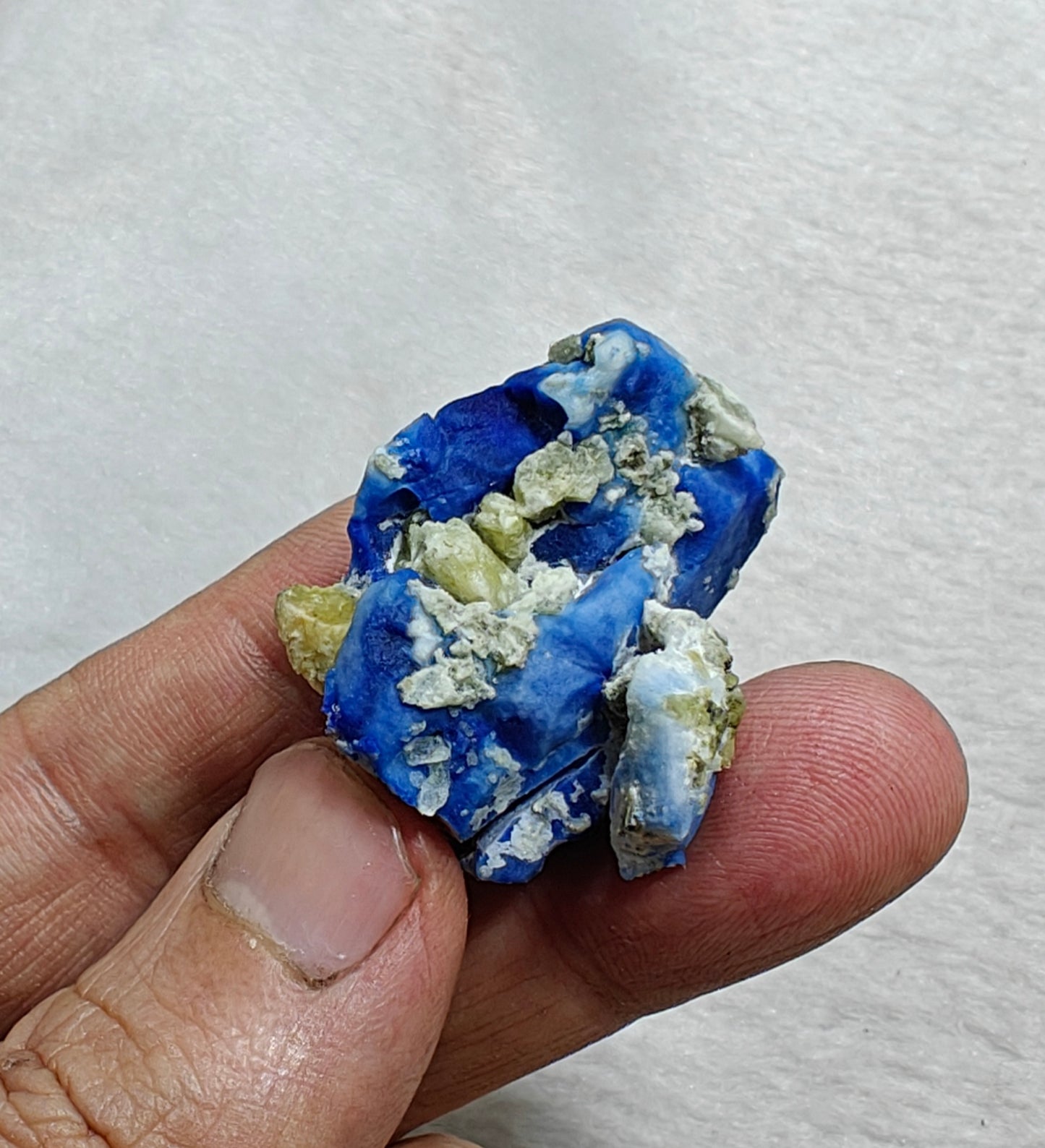 Afghanite Fluorescent specimen with calcite  19 grams