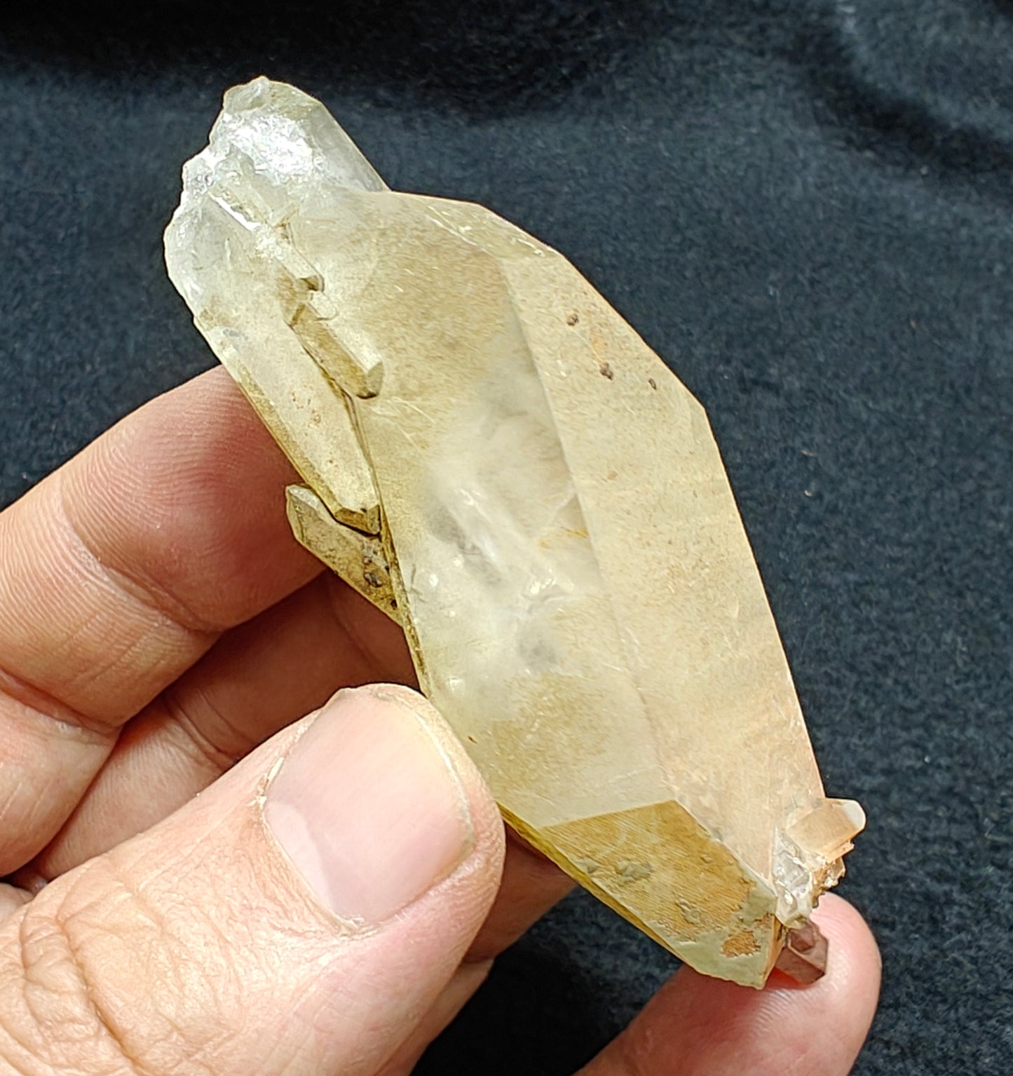 Natural chlorite included scepter like quartz crystal 55 grams