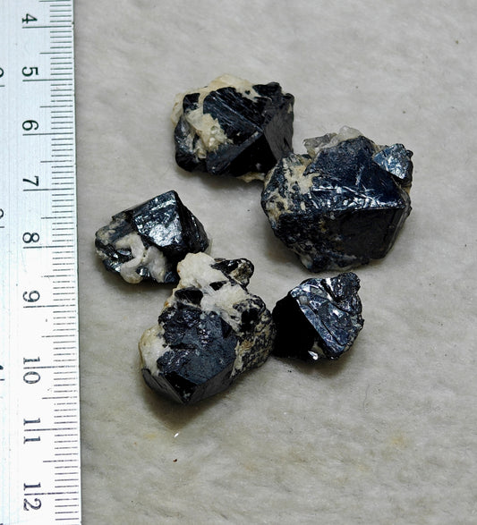 Collection of 5 cassiterite crystals 57 grams total weight