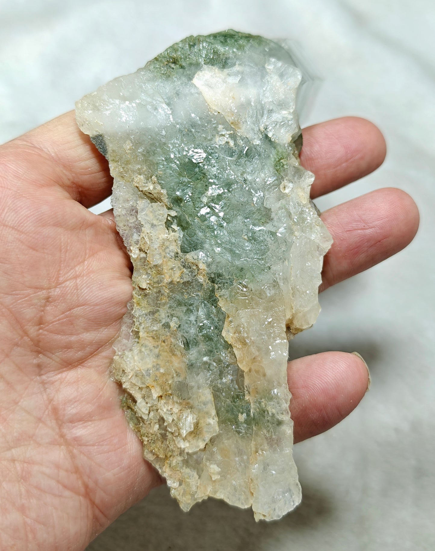 An Aesthetic Natural Specimen of beautifully terminated Chlorite Quartz Crystal 168 grams