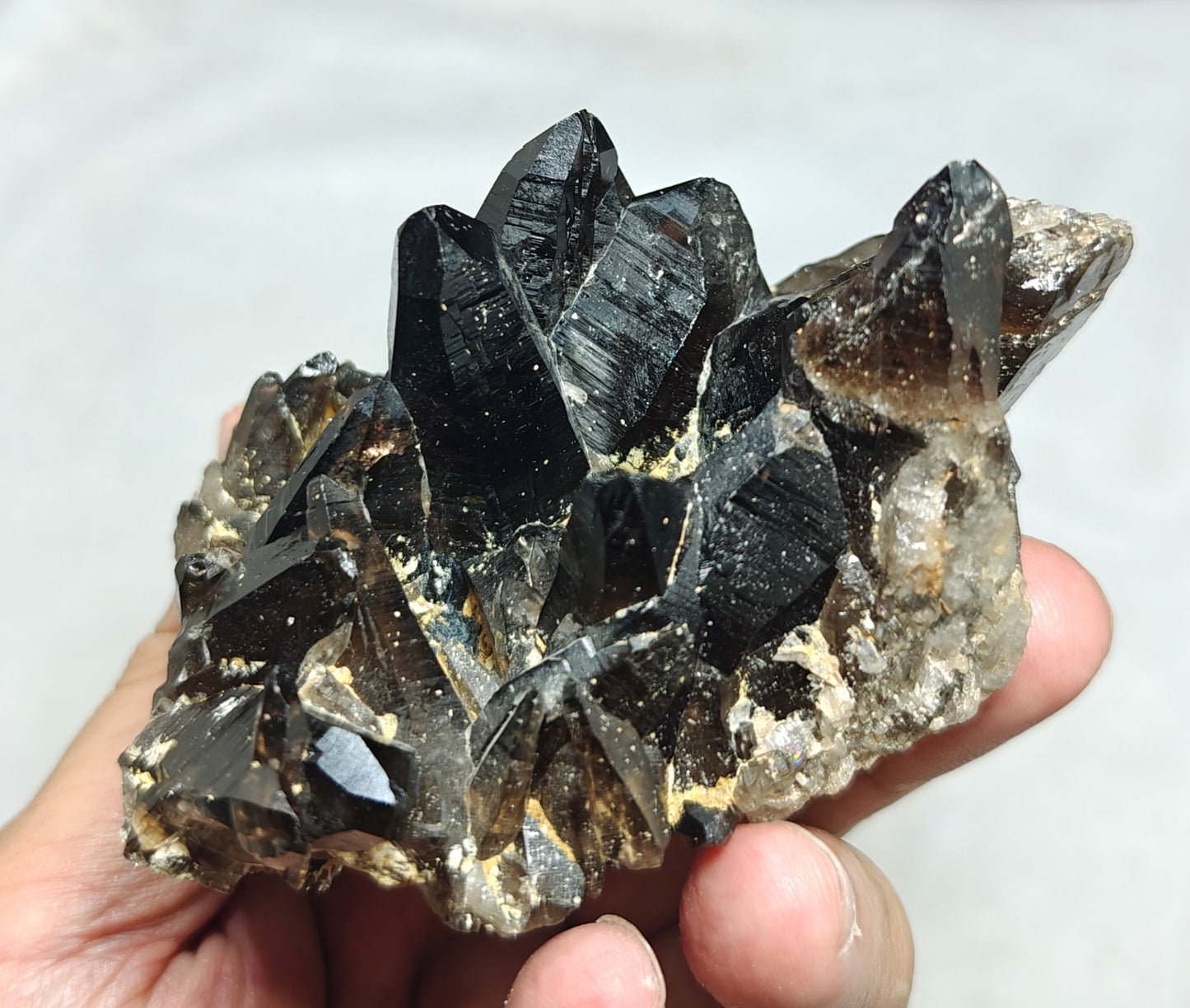 Natural smoky quartz cluster 296 grams