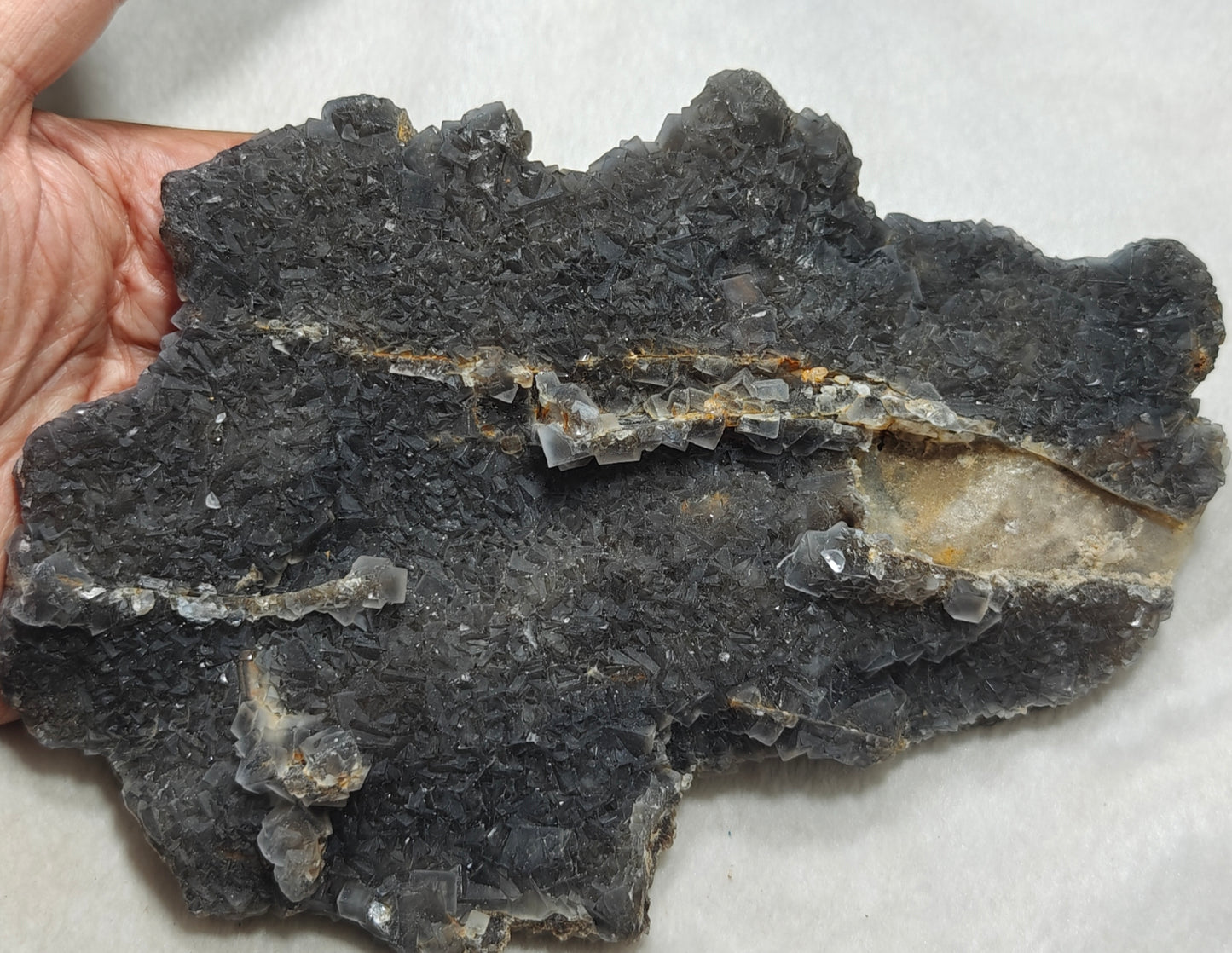 Cubic fluorite crystals cluster 666 grams