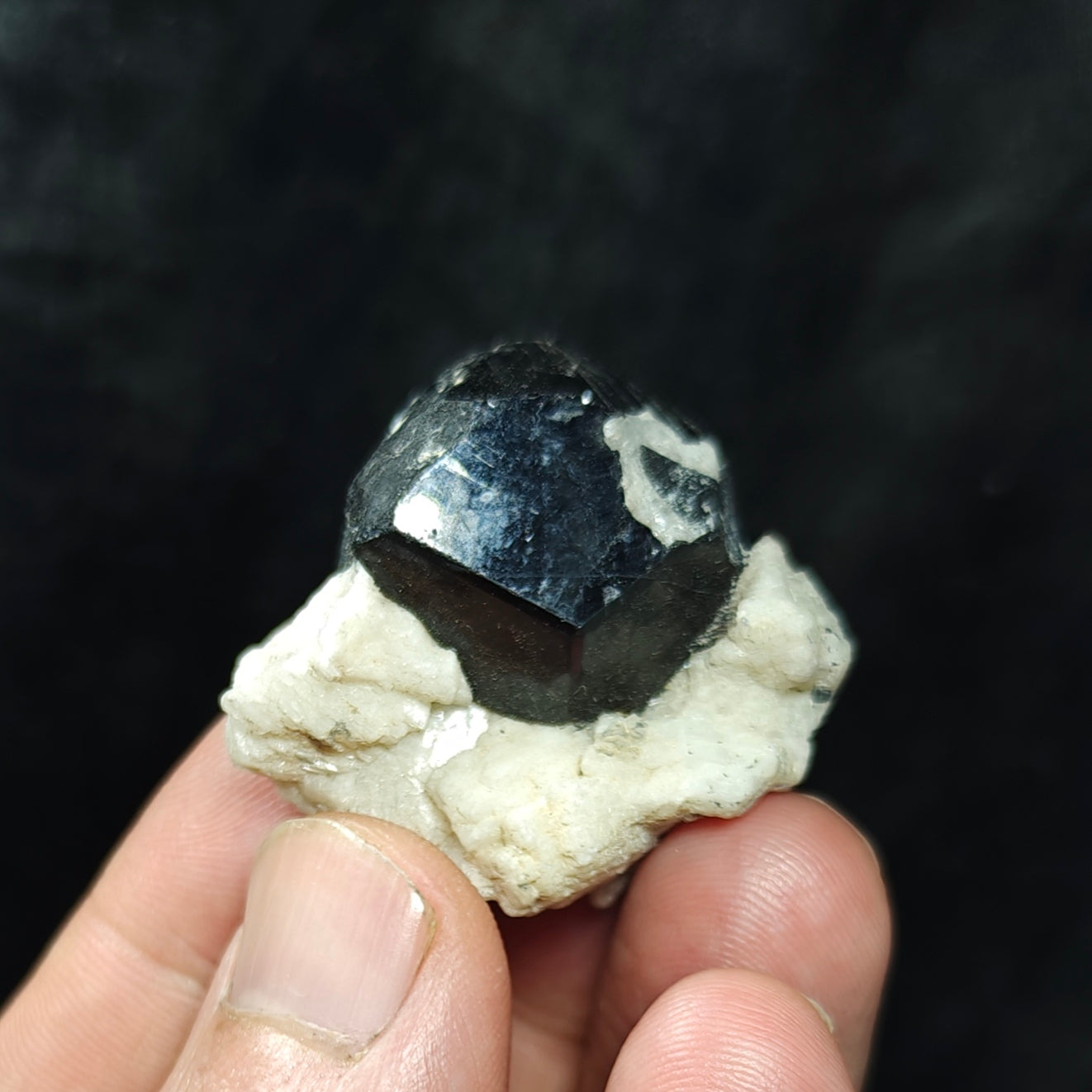 Natural Tourmaline crystal specimen with associated albite 29 grams