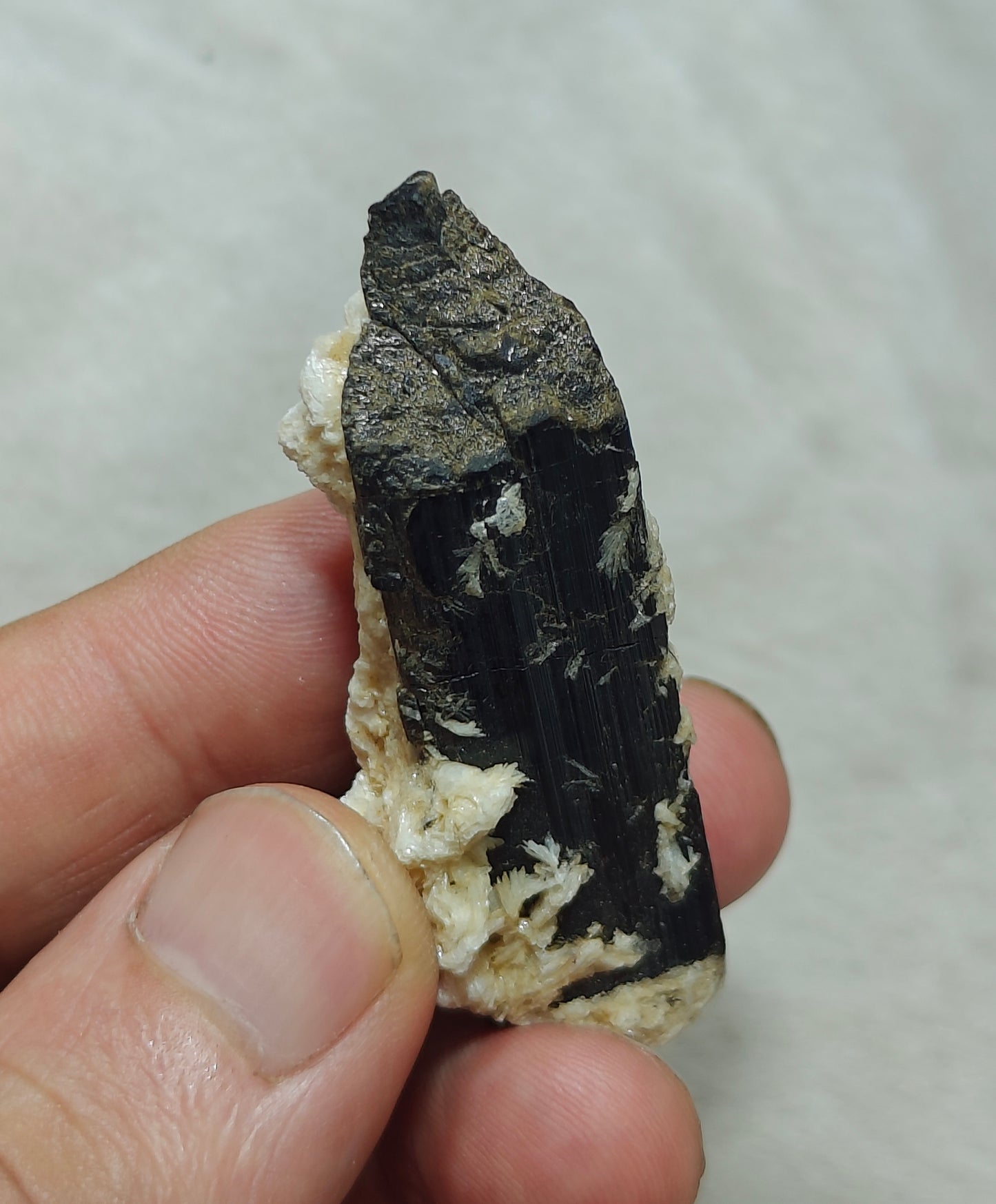 Natural Tourmaline crystal with associated Albite 30 grams