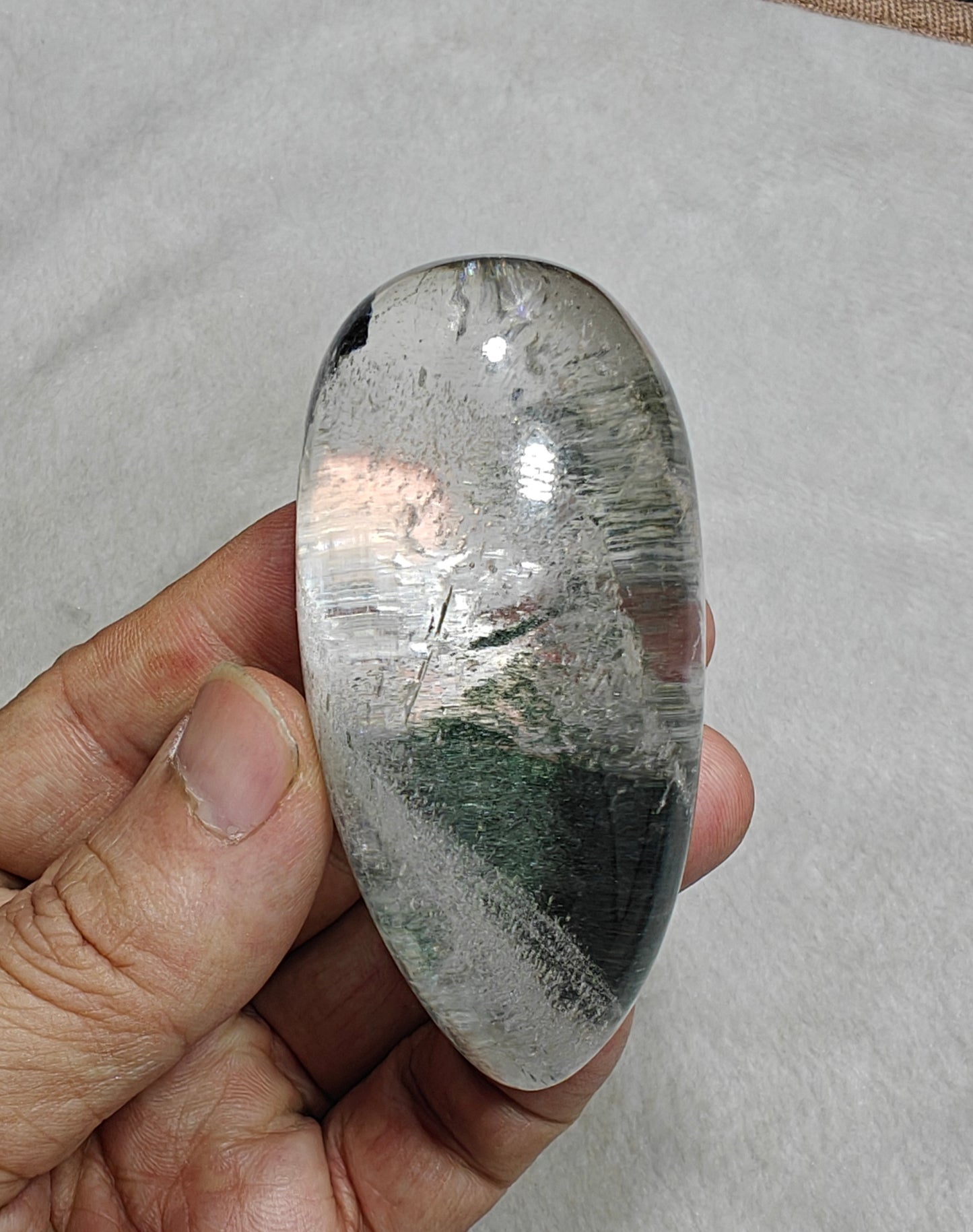 Chlorite included quartz cabochon 775 carats (155 grams)