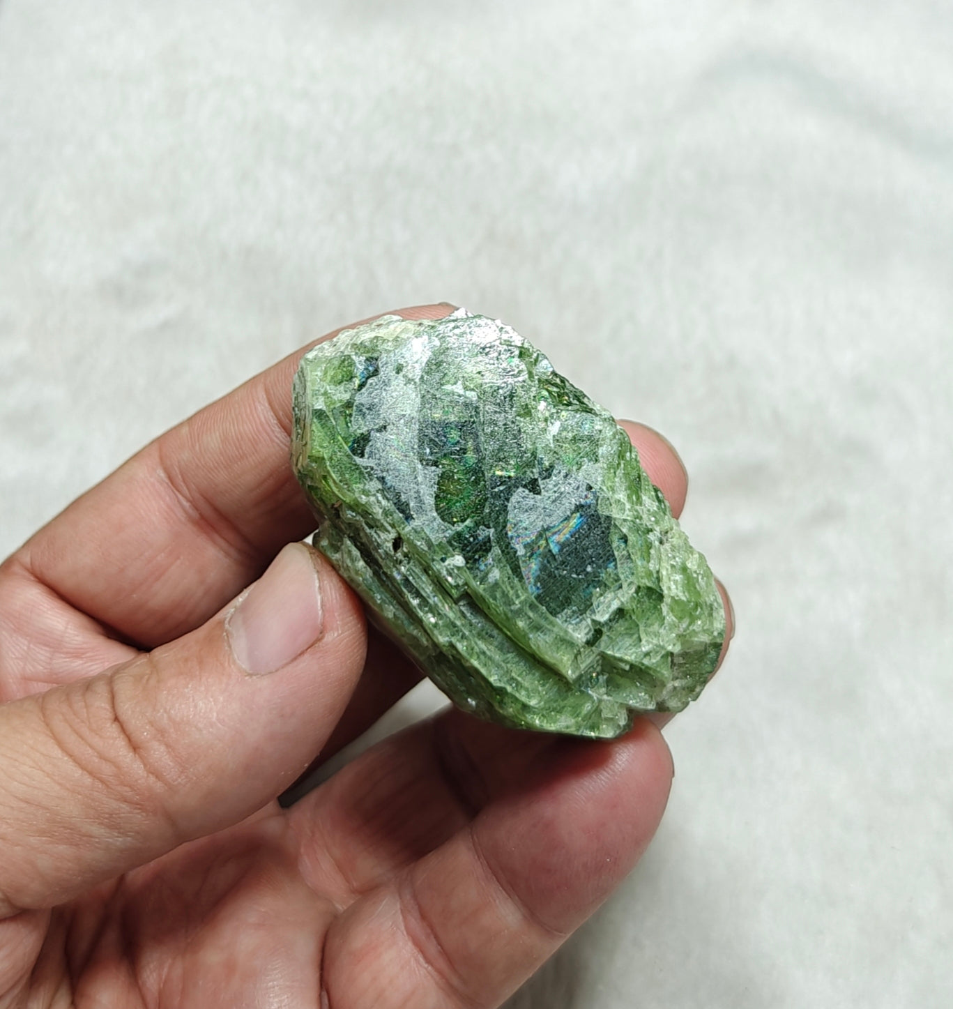 Green diopside crystal 106 grams