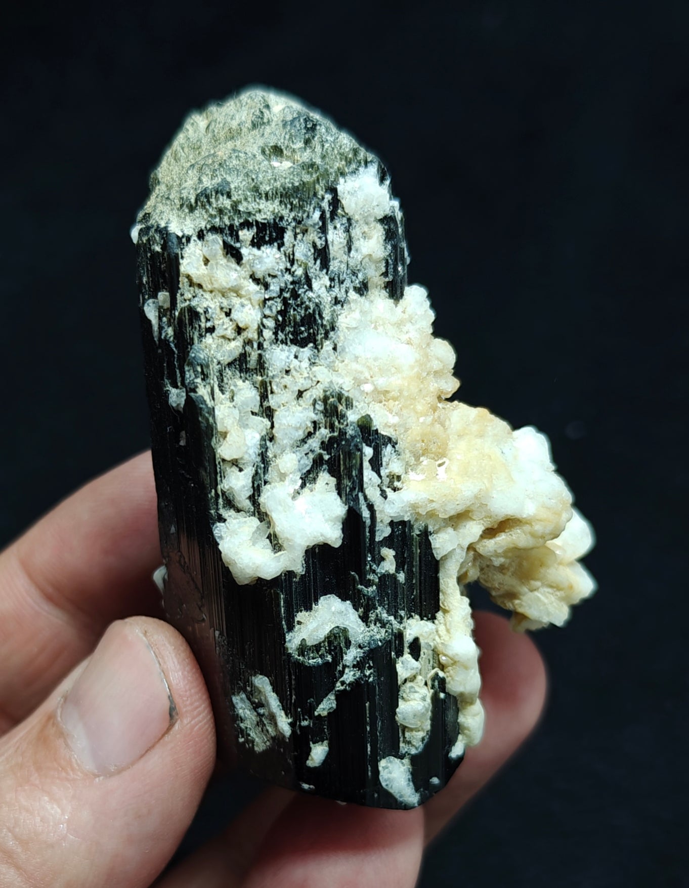 An Aesthetic Natural Tourmaline crystal with Albite 151 grams