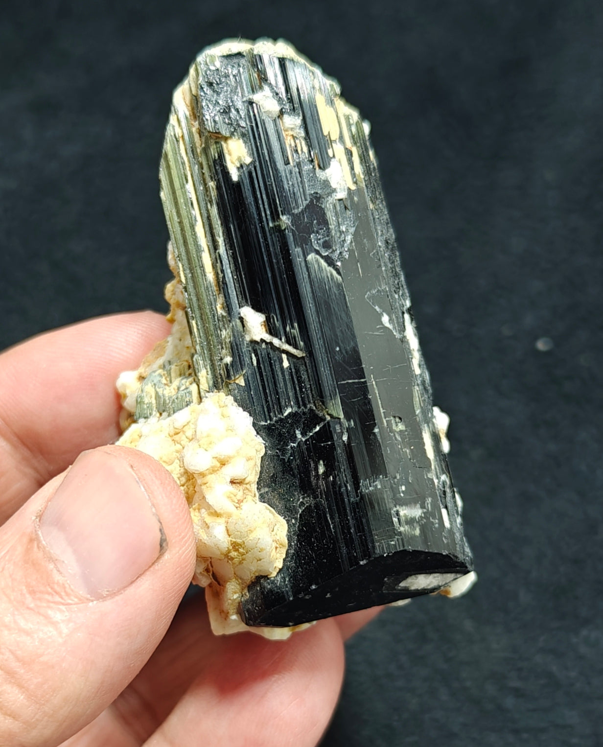 An Aesthetic Natural Tourmaline crystal with Albite 151 grams