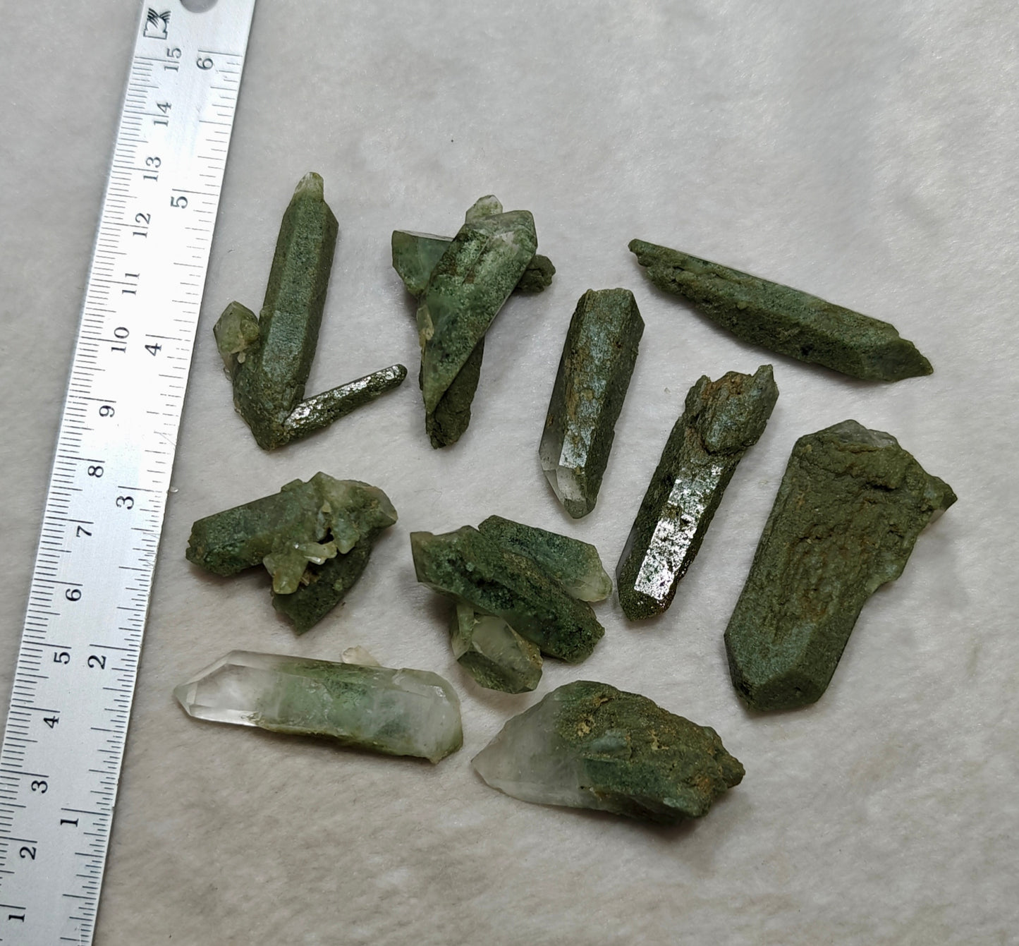 Natural Chlorite Quartz 10 pieces 106 grams
