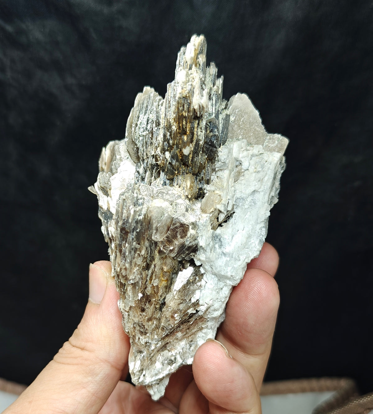 Natural spessartine garnet embedded in muscovite and albite 433 grams