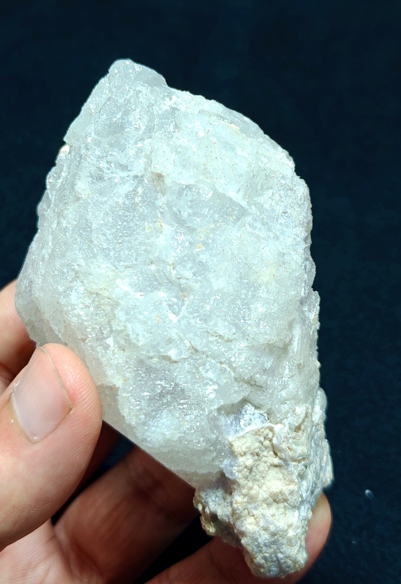 Natural etched pollucite with green tourmalines 260 grams