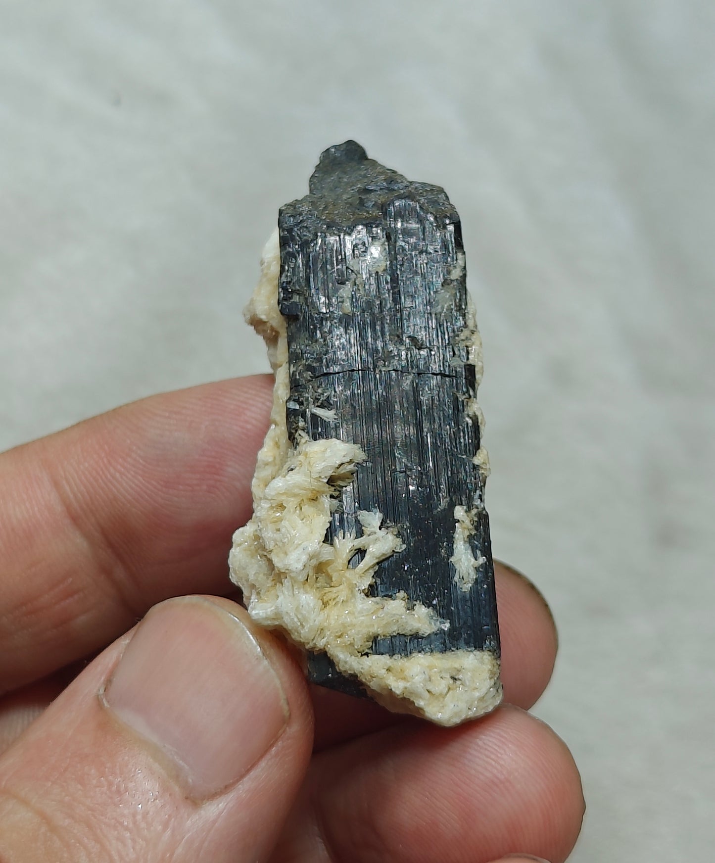 Natural Tourmaline crystal with associated Albite 30 grams
