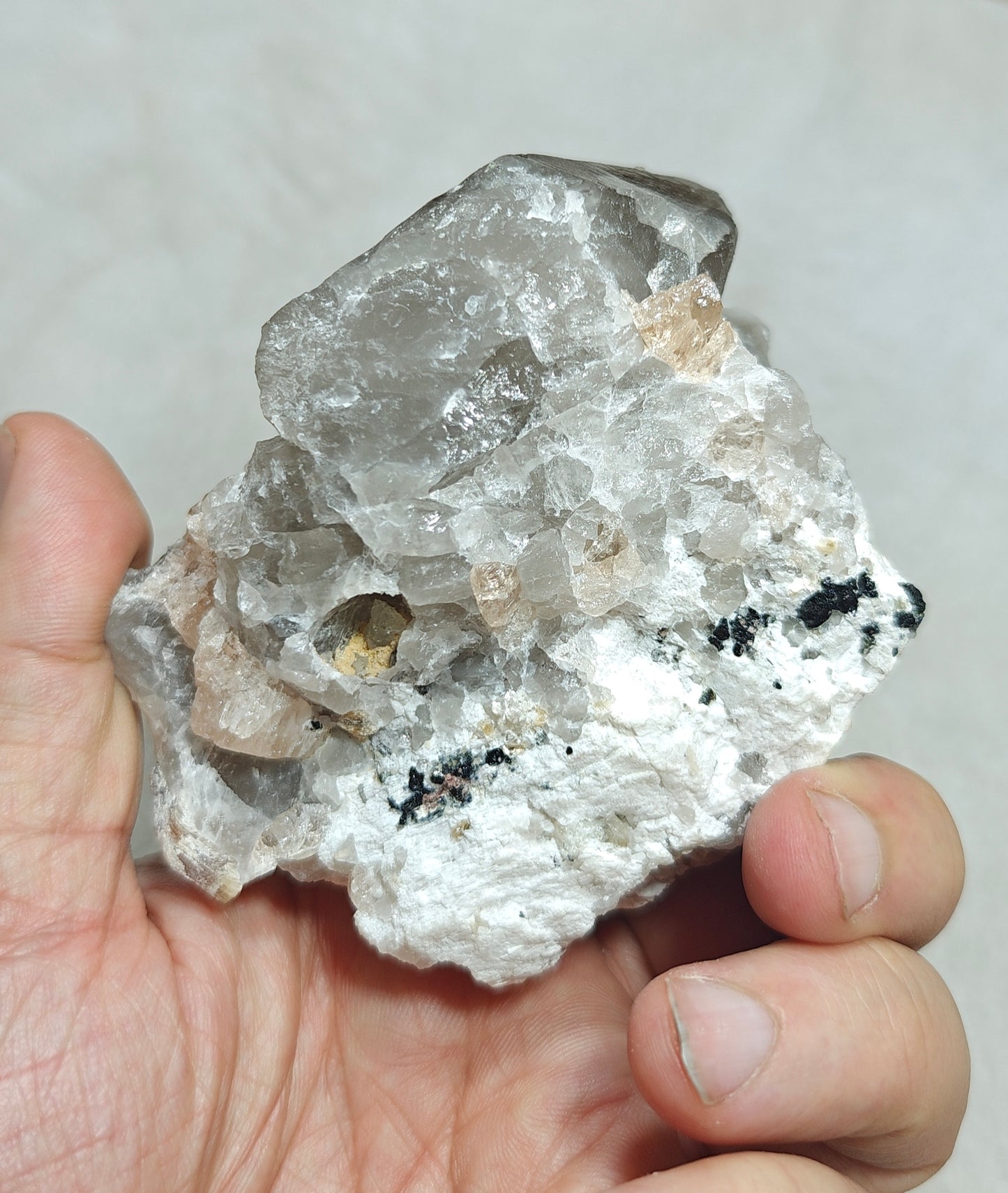Peach color Topaz crystal on matrix 400 grams
