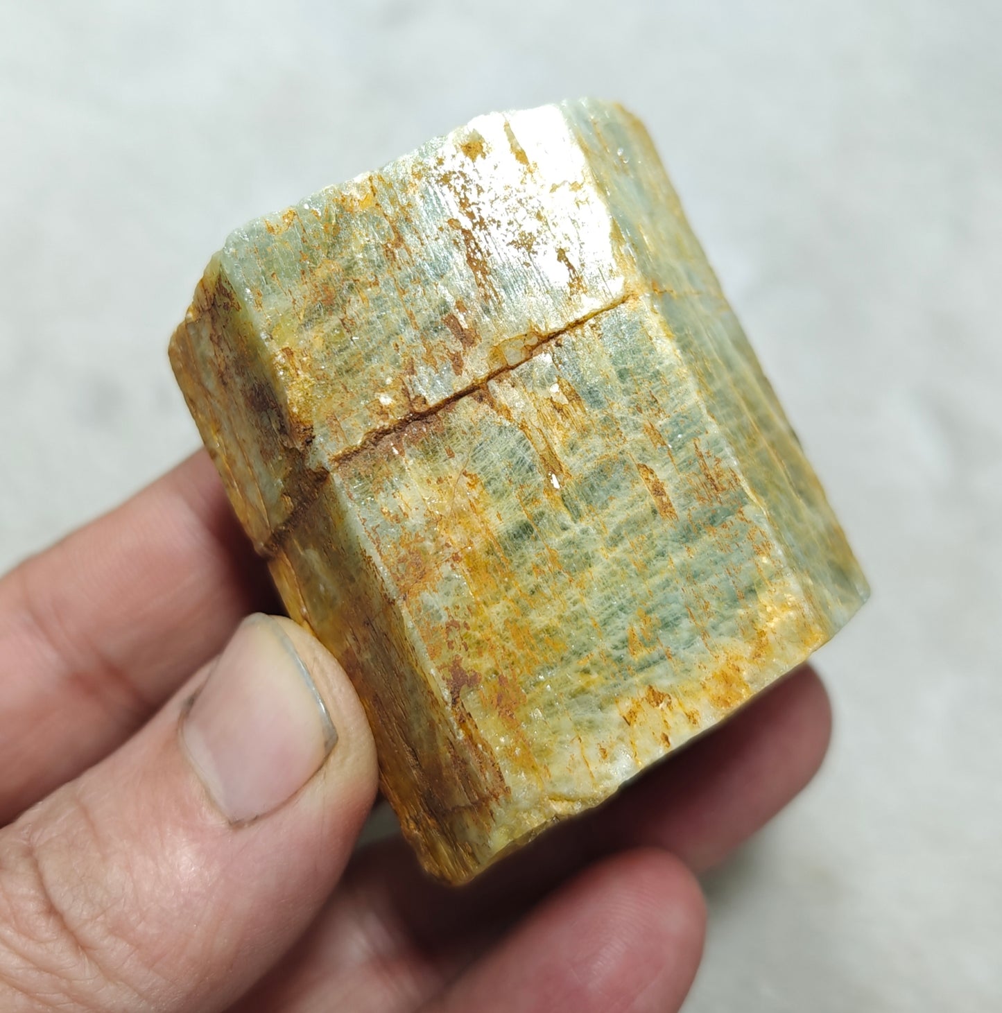 An Aesthetic large opaque Beryl Aquamarine Crystal 168 grams