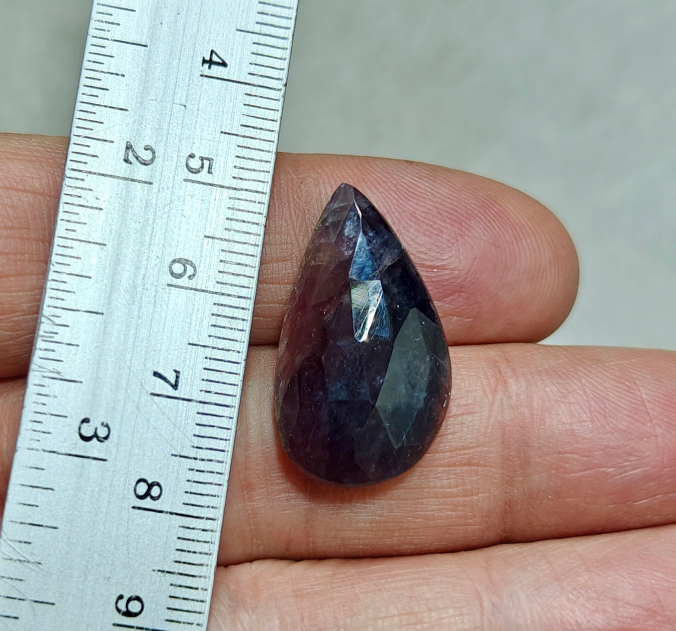 Single beautiful rose cut sapphire tear drop shape 27 carats