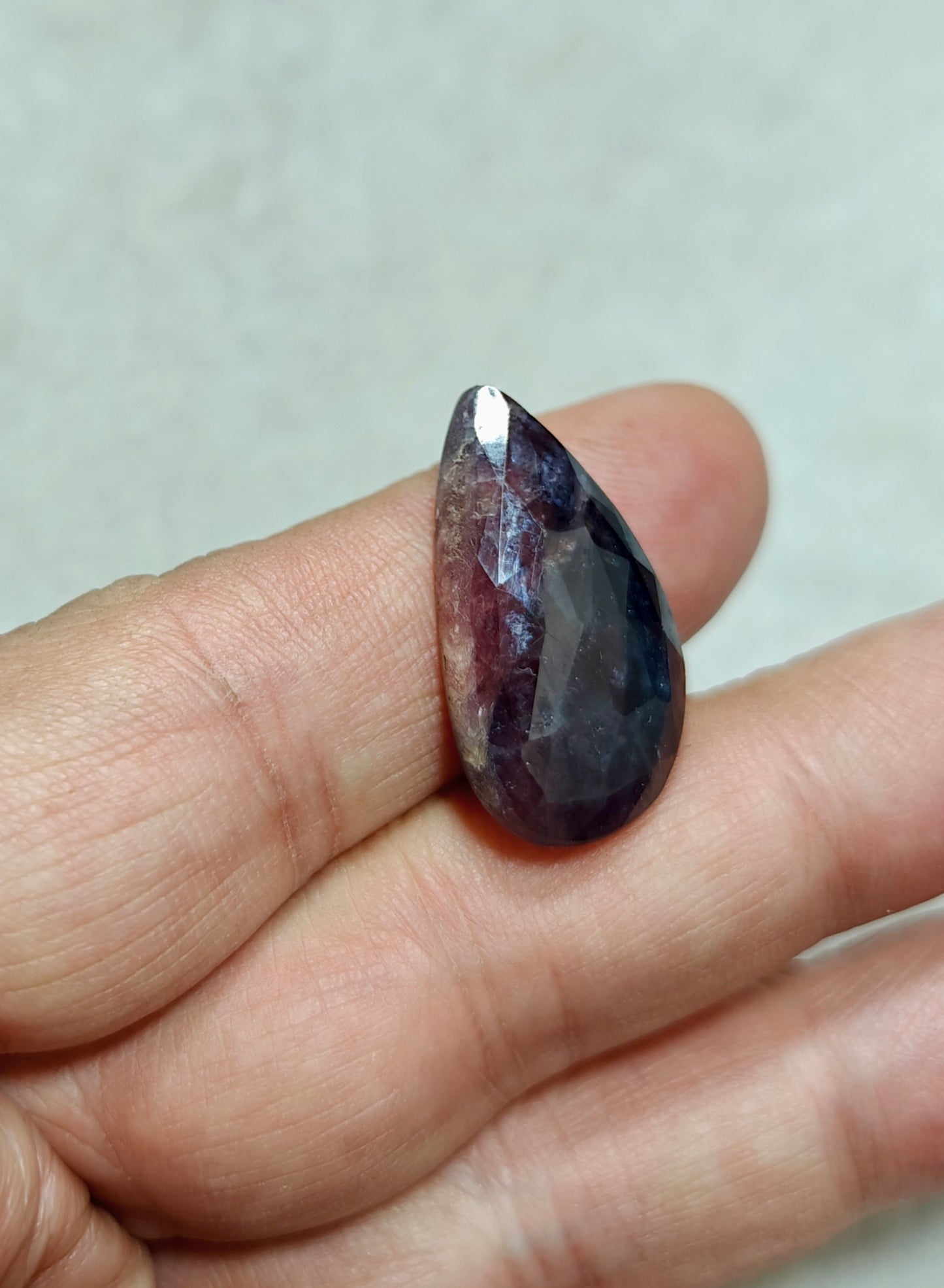 Single beautiful rose cut sapphire tear drop shape 27 carats