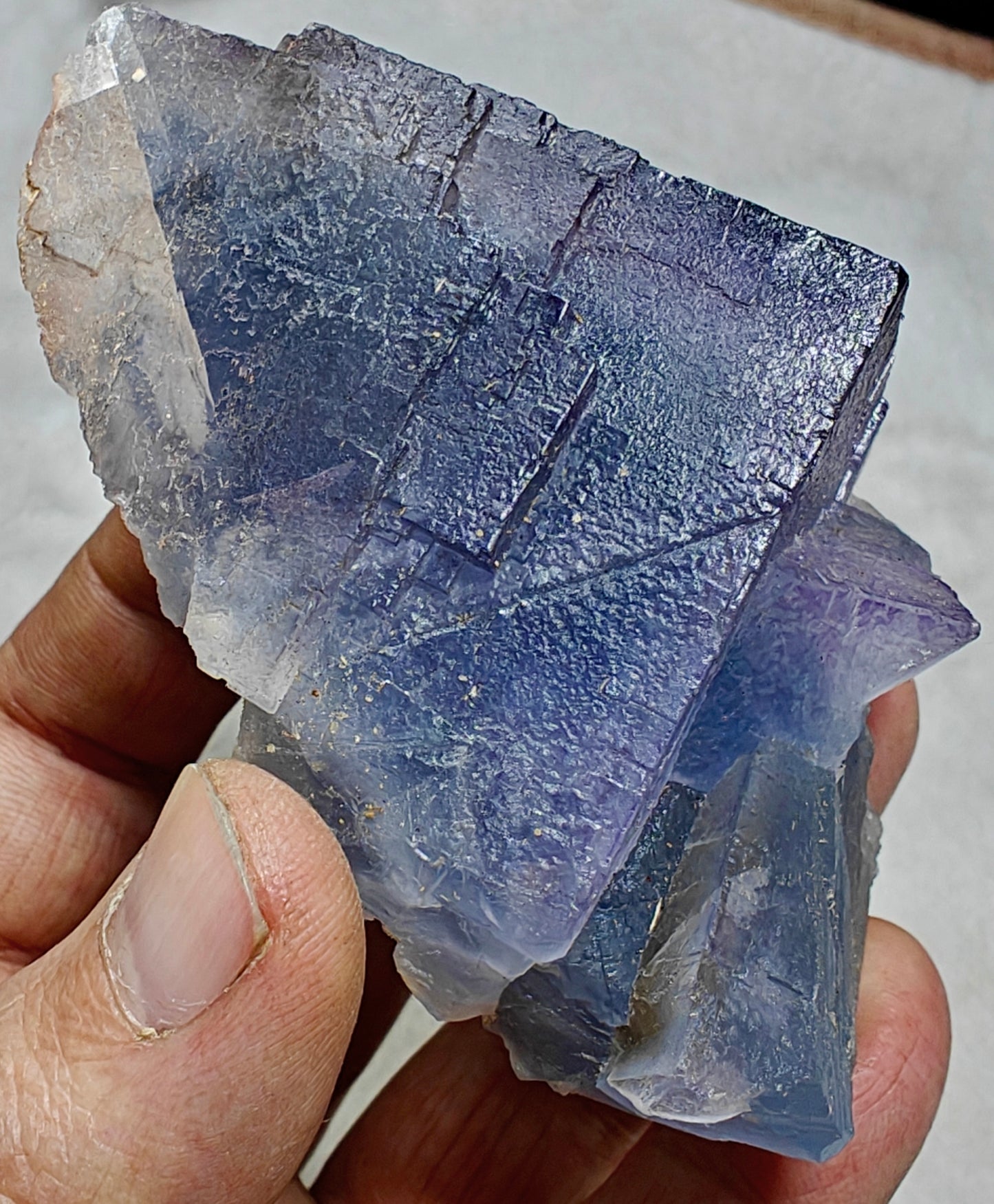 Purple and Blue phantom like Fluorite 330 grams