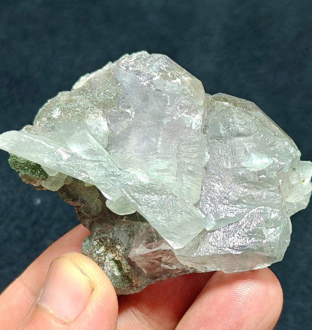 Light Purple Apatite with Green Inclusions of Byss-olite 115 grams