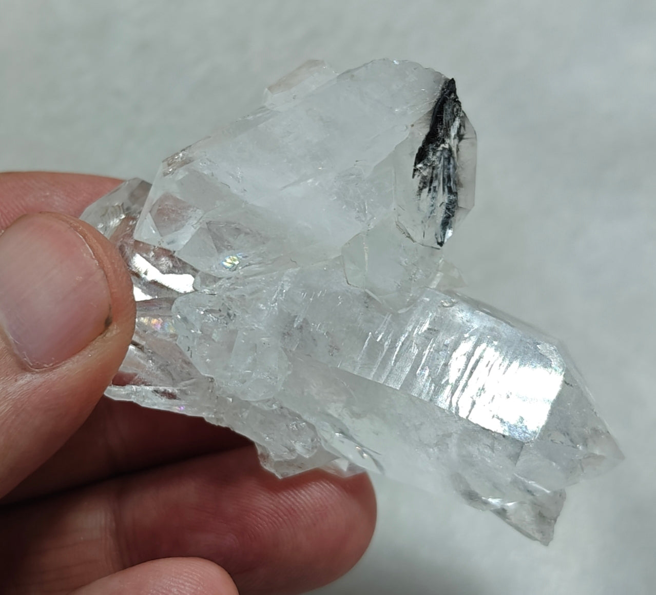 Single beautiful brookite included Quartz Crystals cluster 54 grams