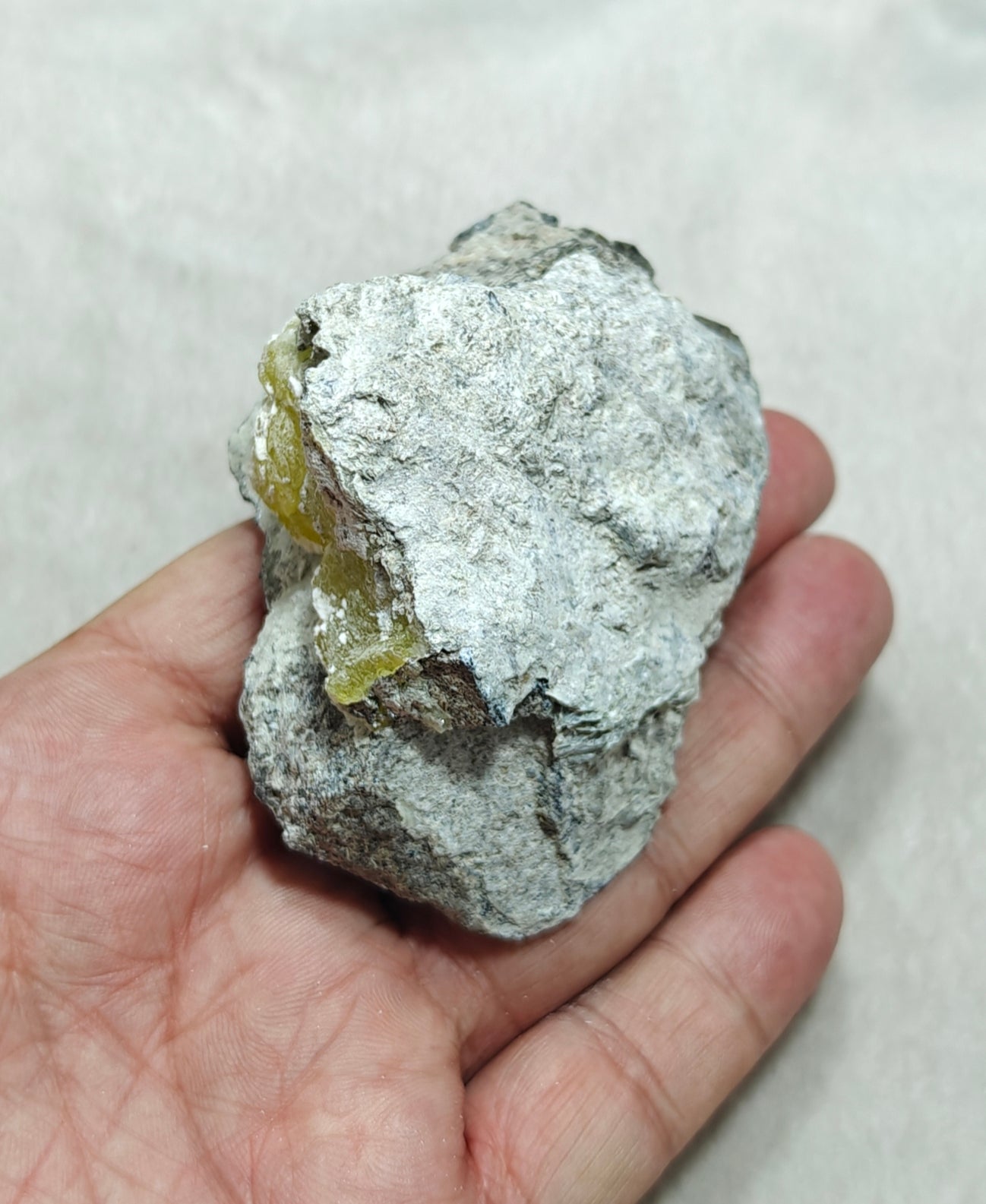 An amazing specimen of Natural yellow color Brucite on matrix 198 grams