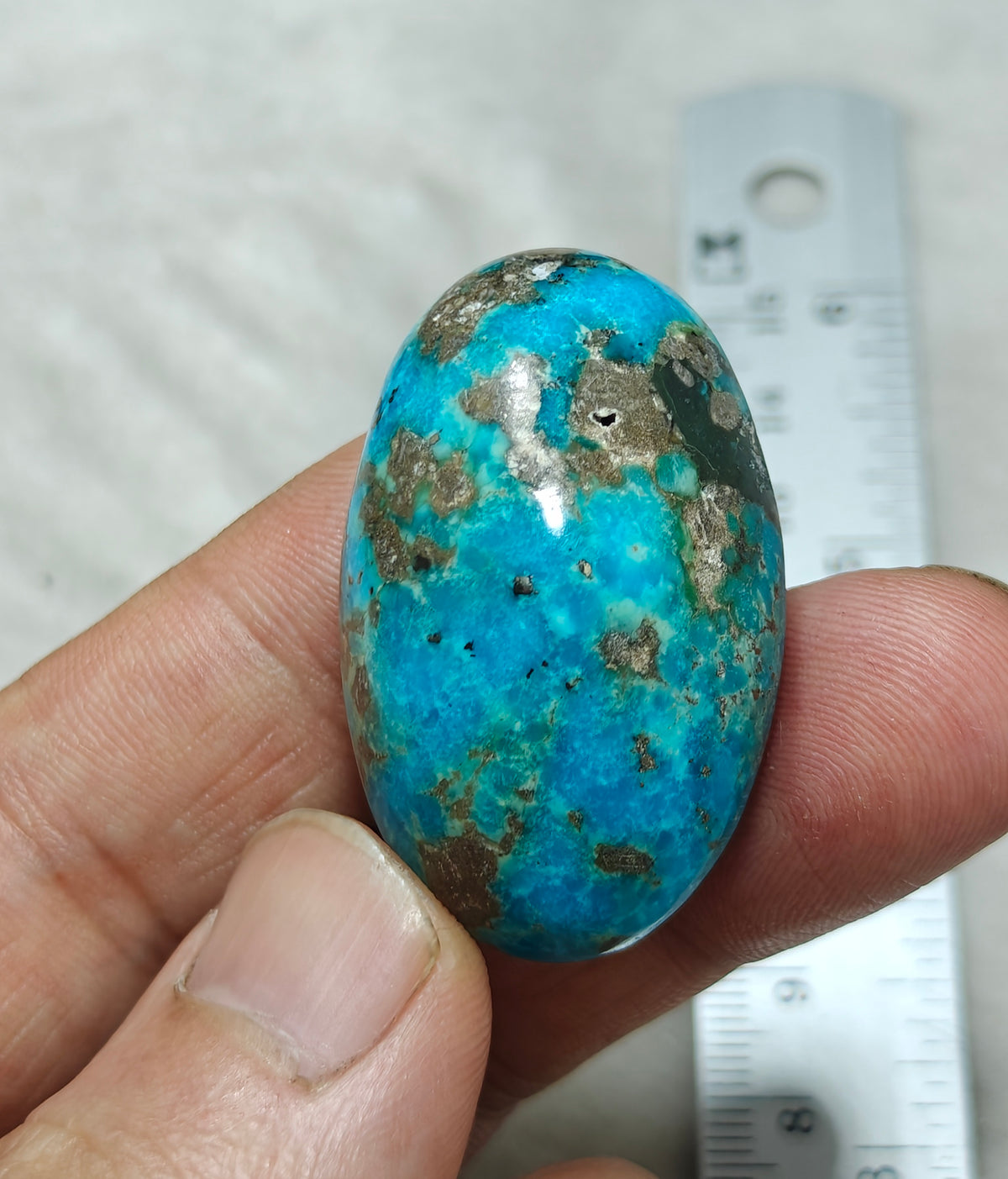 Single amazing natural turquoise cabochon with Pyrite 27.4 grams