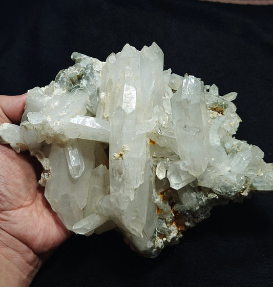 Quartz crystals cluster with chlorite inclusions 1680 grams