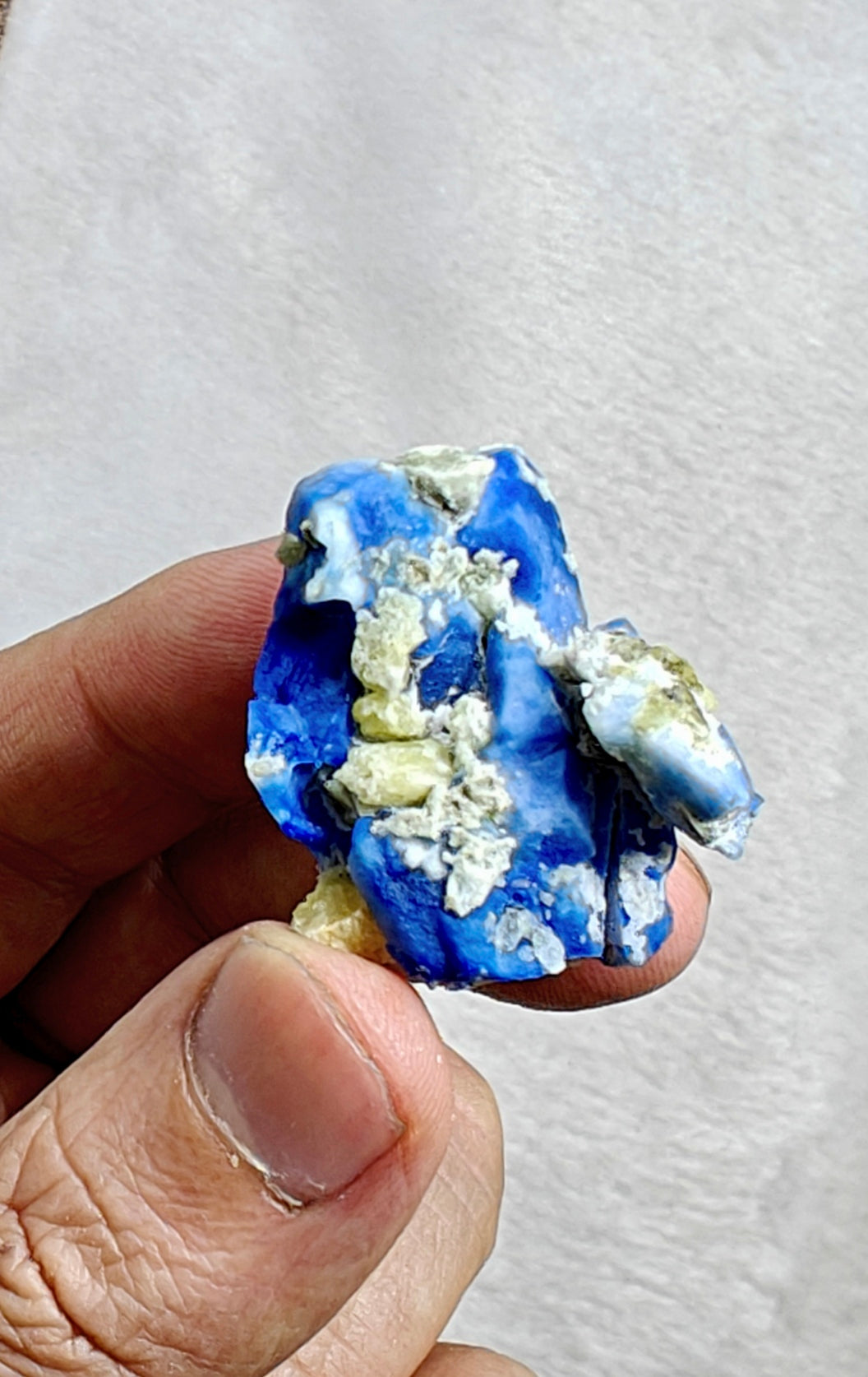 Afghanite Fluorescent specimen with calcite  19 grams