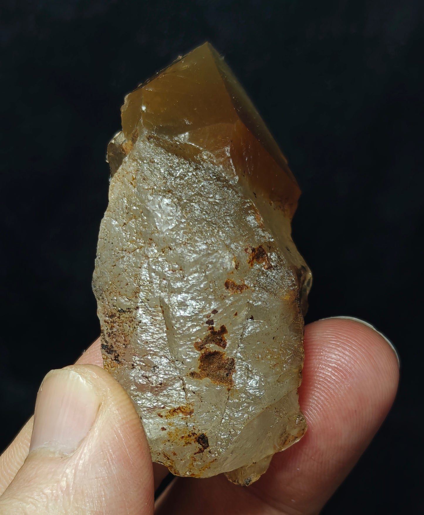Astrophyllite included terminated Quartz Crystal 58 grams