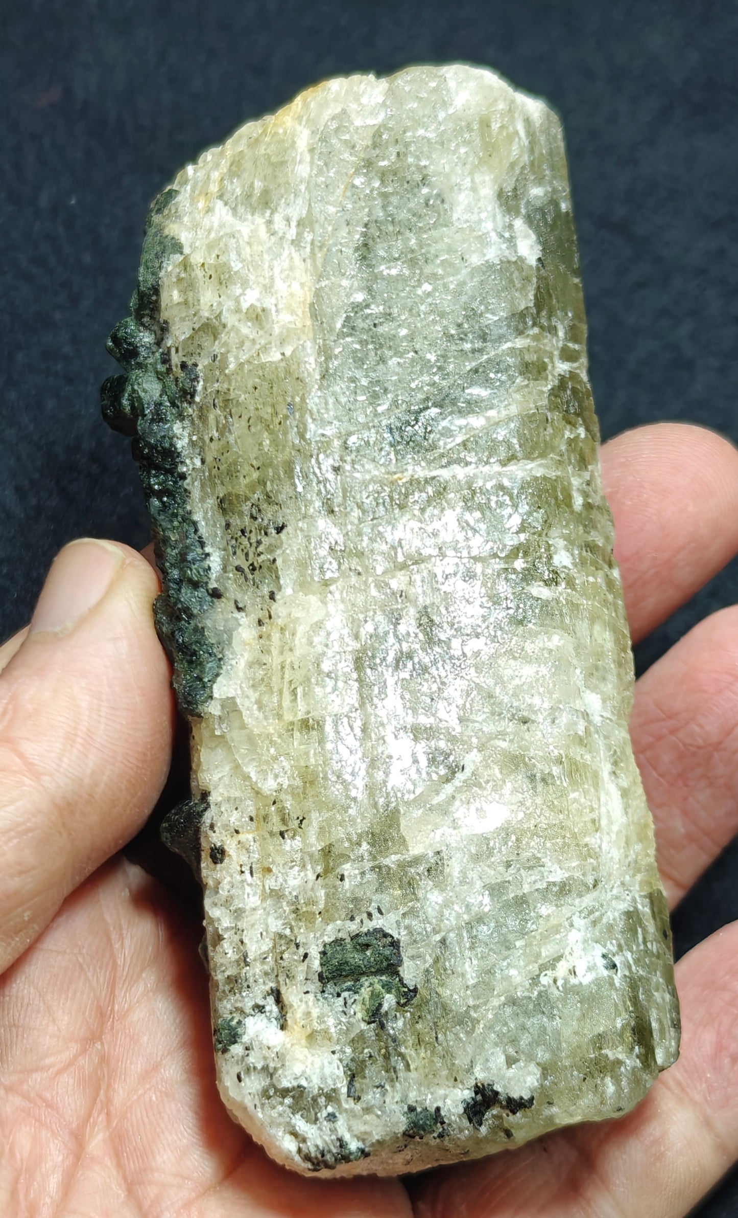 Scapolite crystal with associated epidote 327 grams