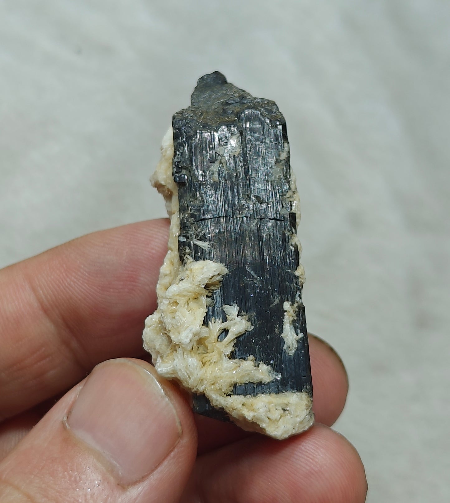 Natural Tourmaline crystal with associated Albite 30 grams