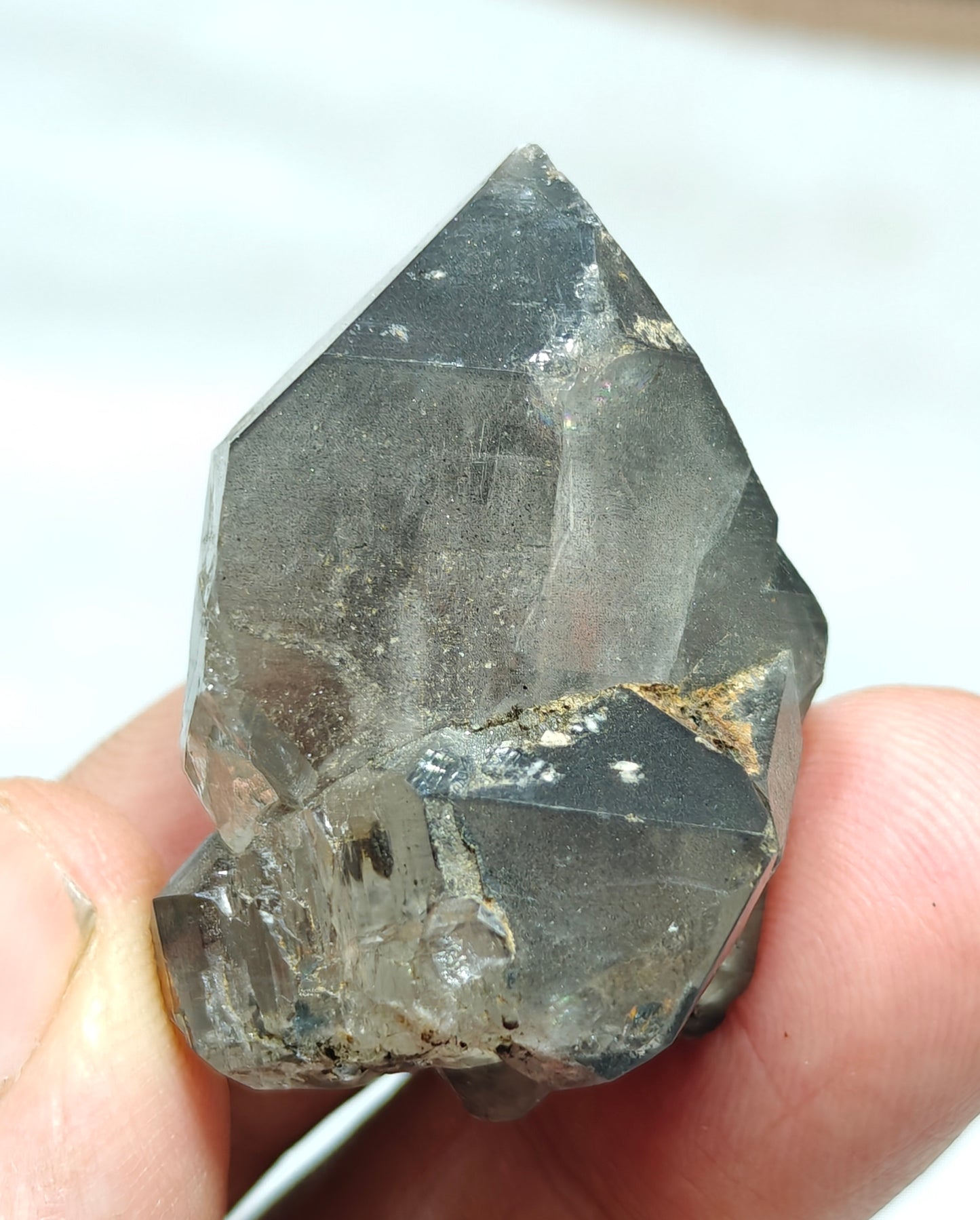 Natural smoky quartz crystal with rutiles inclusions 29 grams