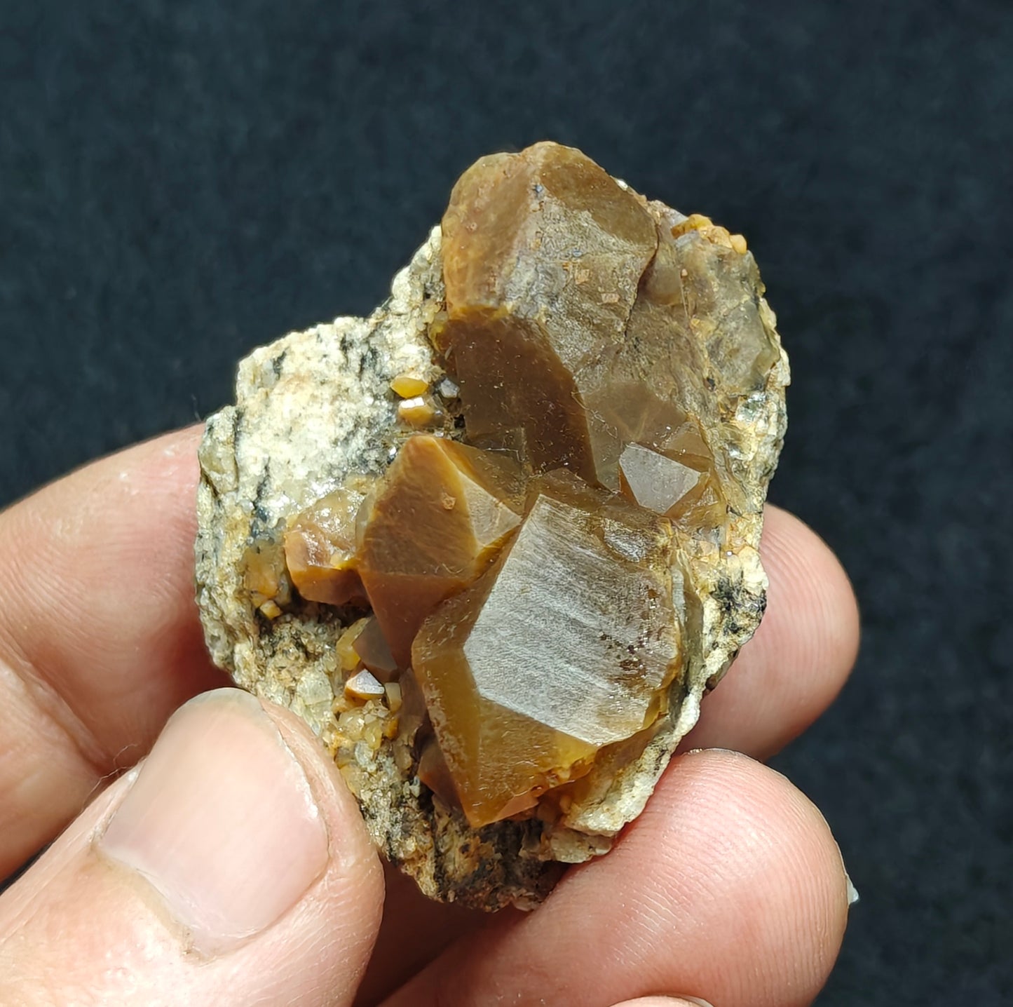 Astrophyllite Quartz Crystals cluster on matrix of granite 44 grams