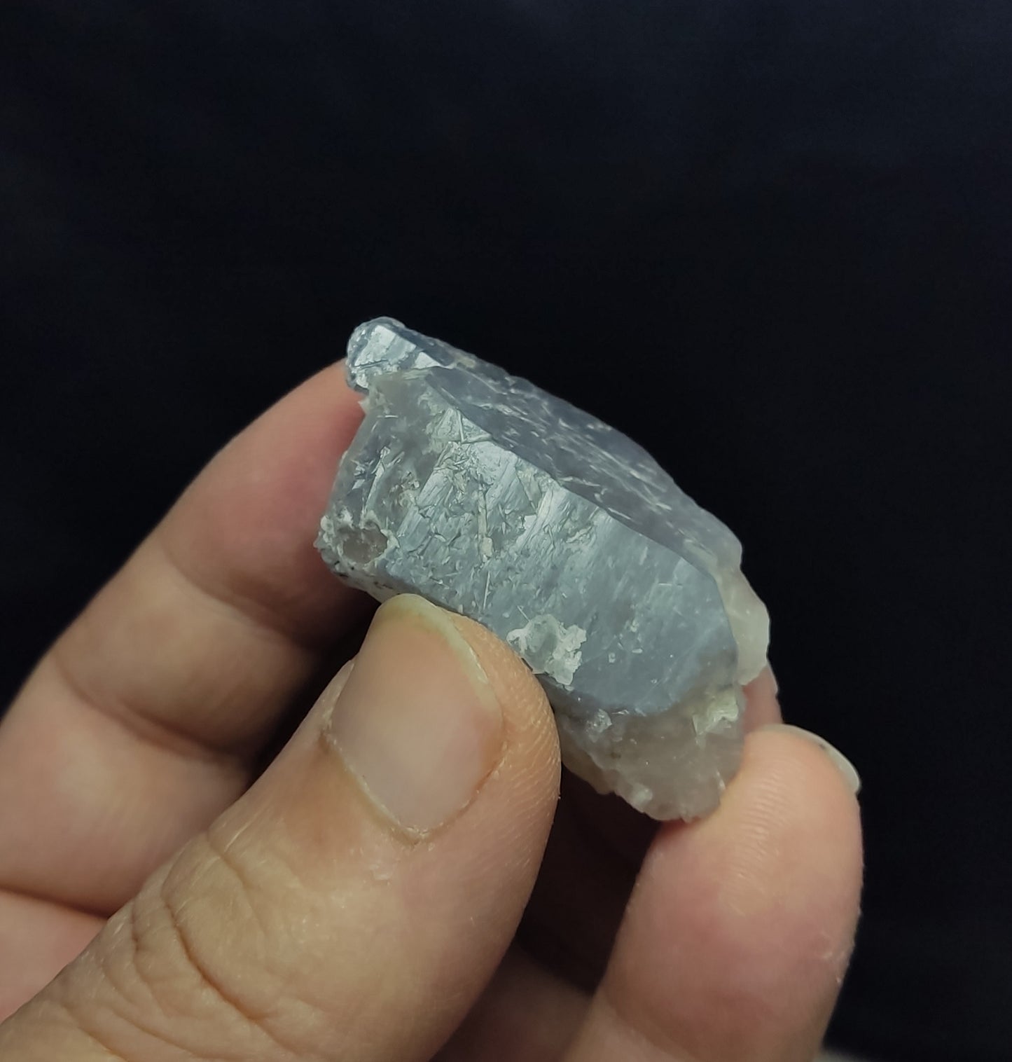 Natural Terminated Indicolite Blue Quartz Smoky Crystal 29 grams