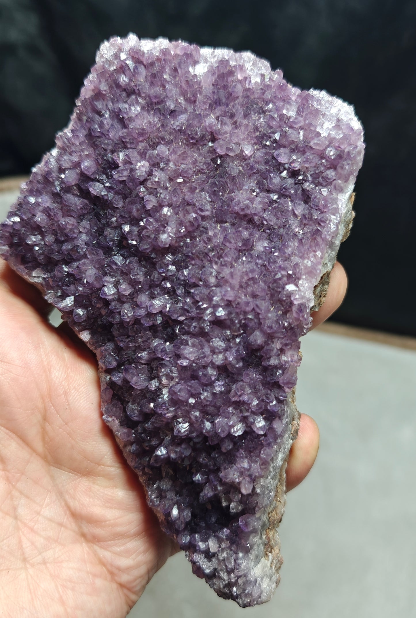 Natural Drusy Amethyst crystals Cluster plate 383 grams