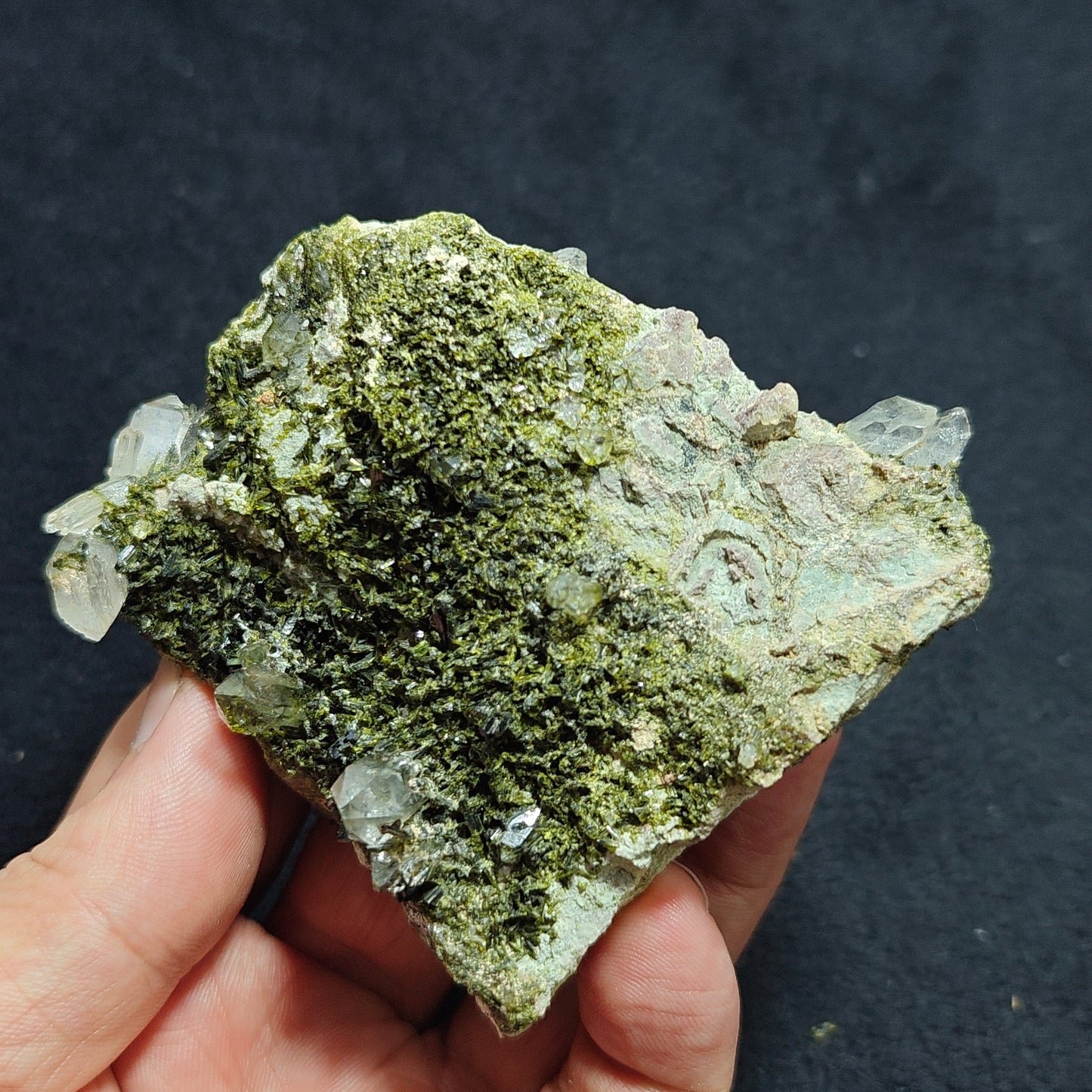 Natural double sided quartz and Epidote specimen 194 grams
