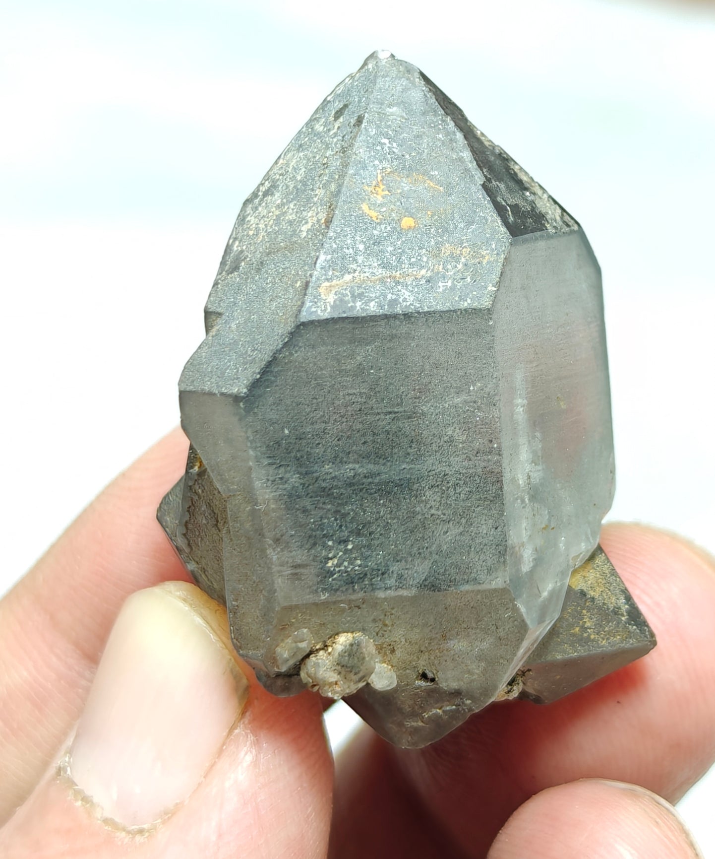 Natural smoky quartz crystal with rutiles inclusions 29 grams