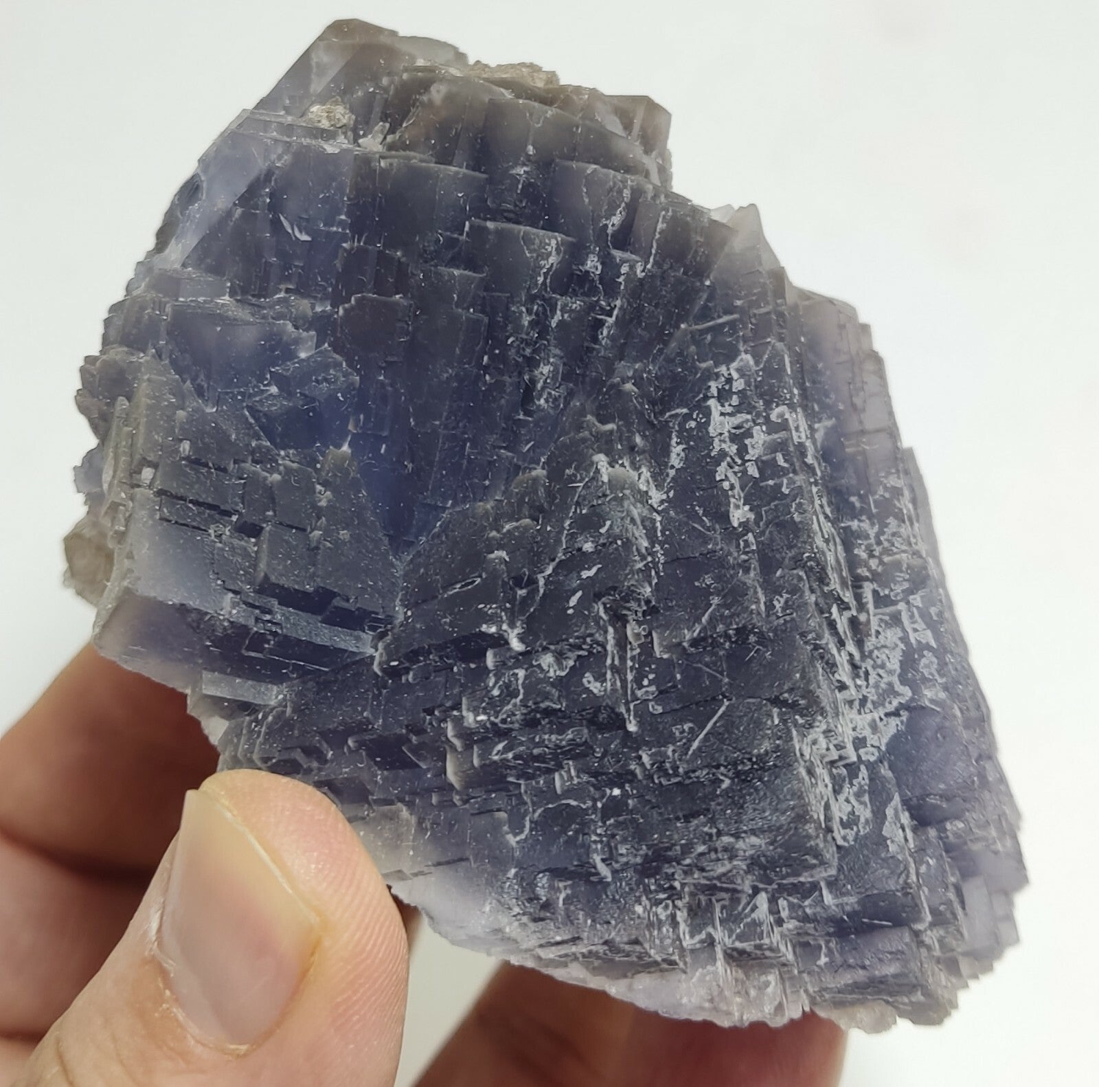 An amazing specimen of cubic dark purplish color Fluorite 433 grams