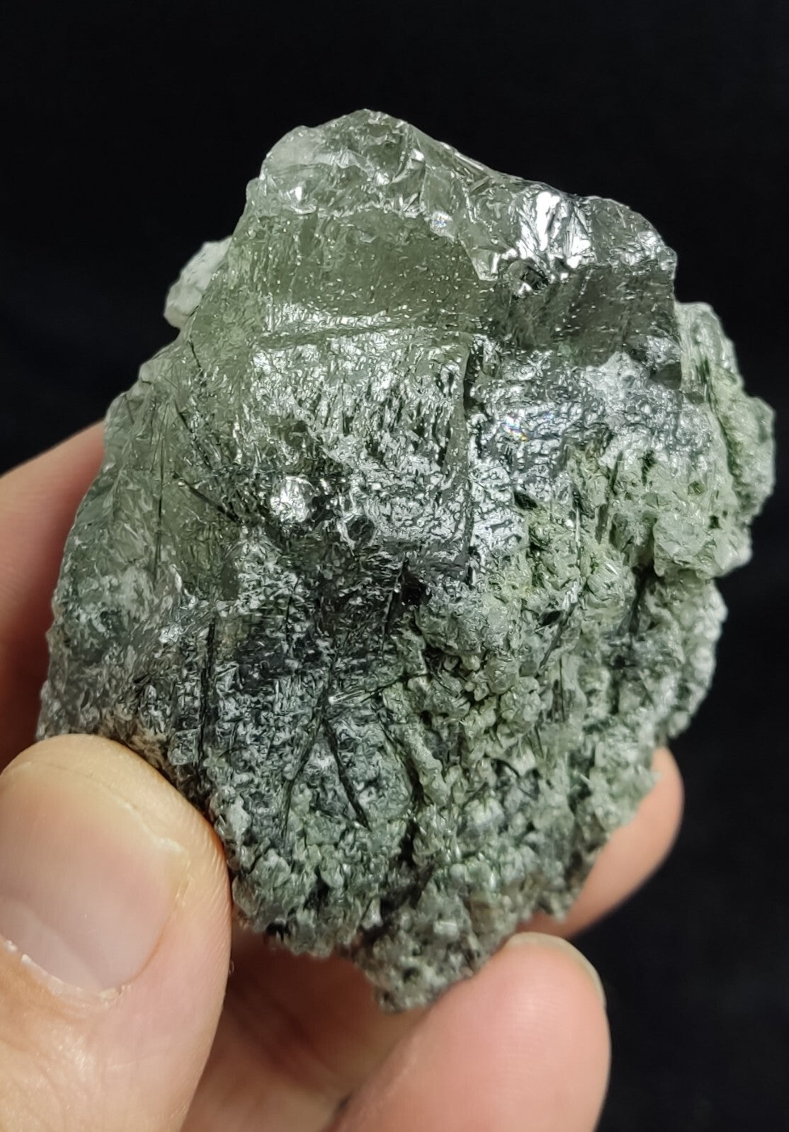 An Aesthetic Natural terminated etched Chlorite Quartz crystal specimen 179 gram