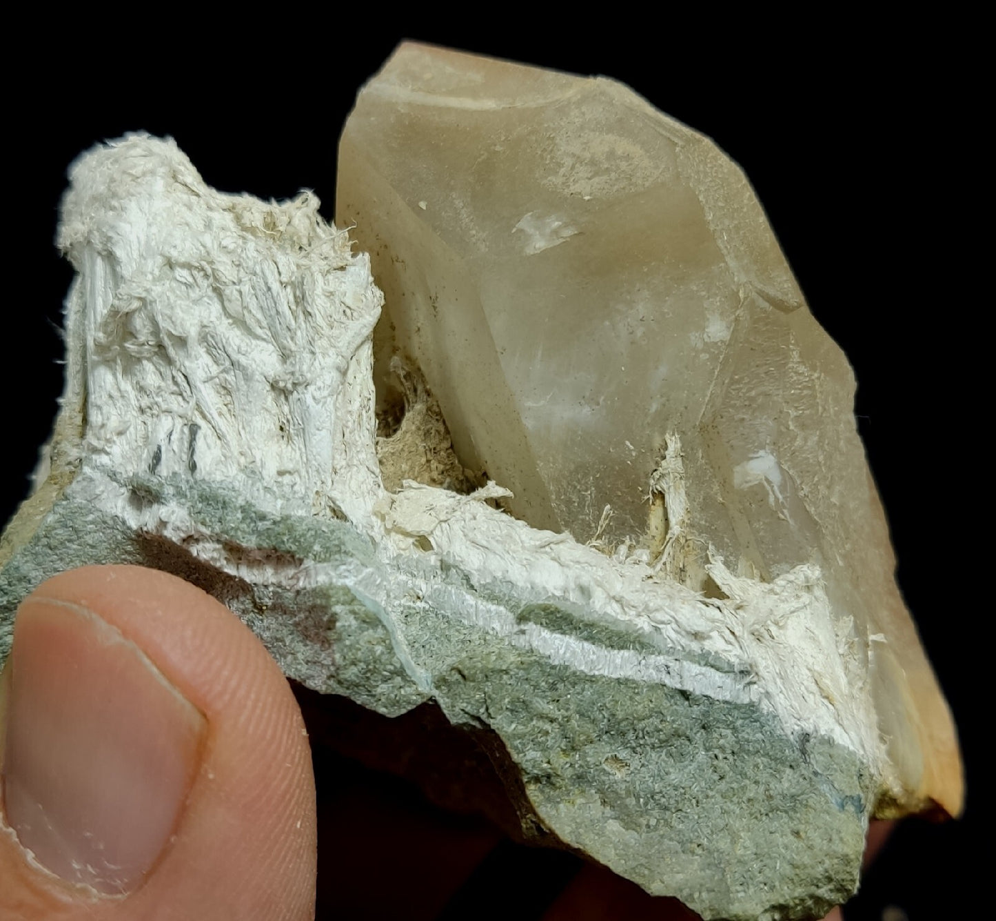 Amphibole included quartz cluster specimen 179 grams