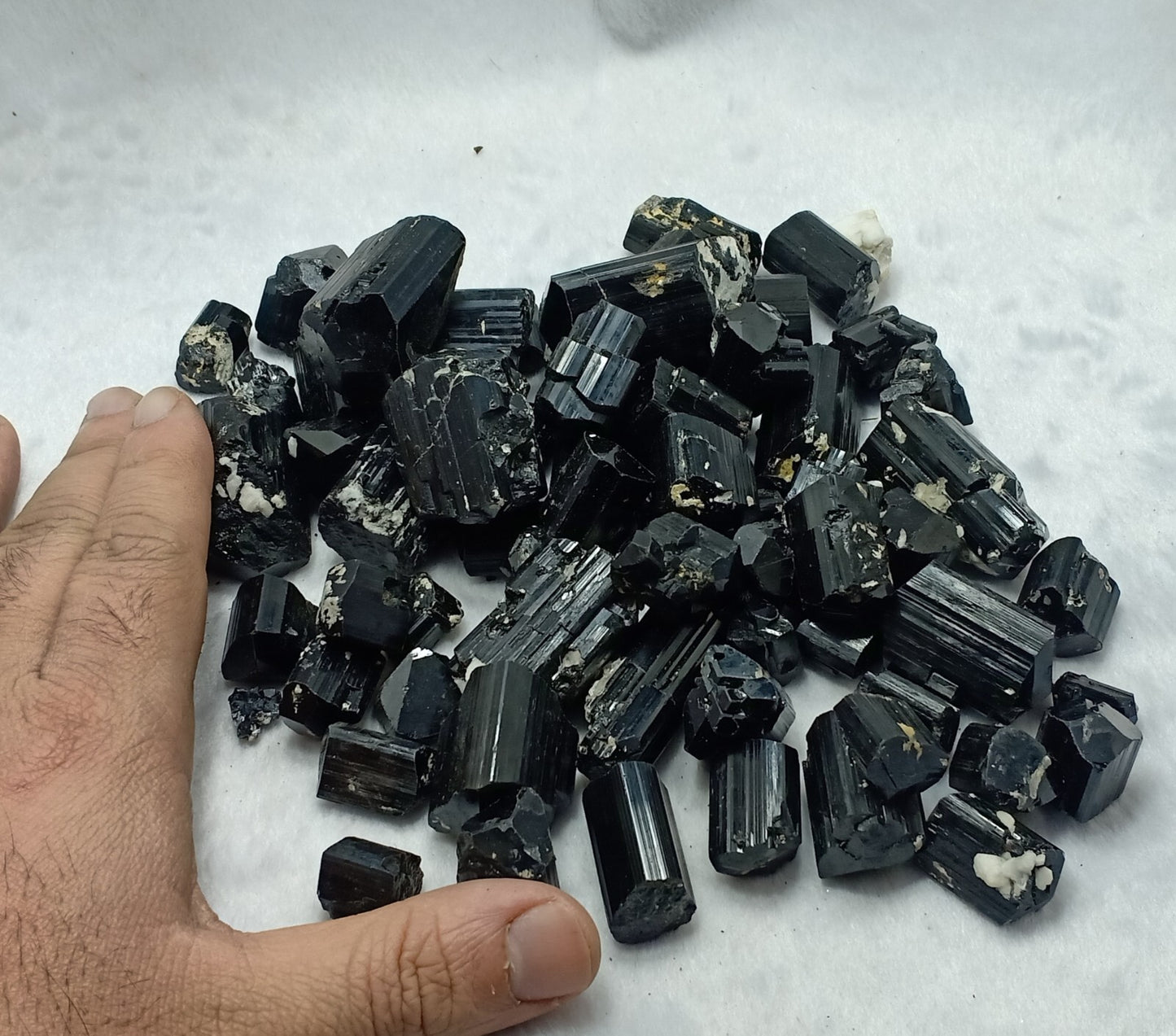 1100 grams Natural black Tourmaline crystals