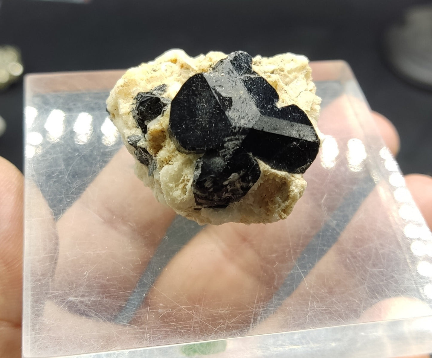 An aesthetic specimen of black tourmaline crystal on matrix 21 grams