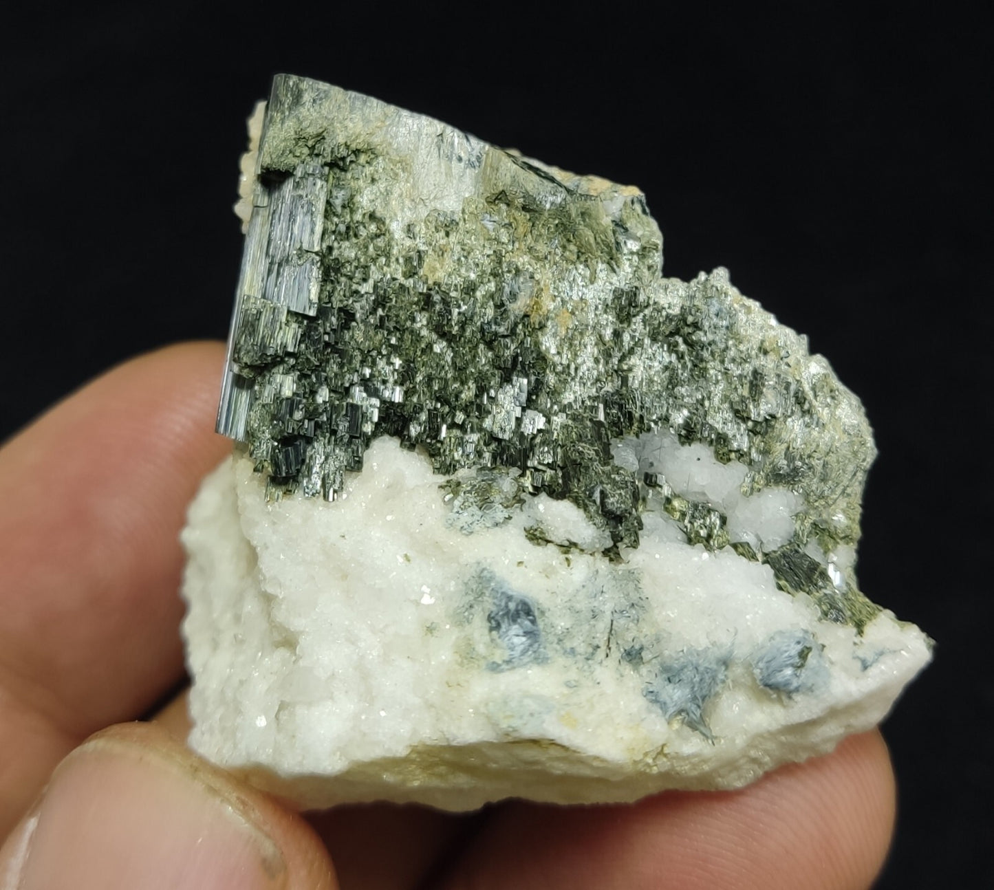 An Aesthetic specimen of epidote in matrix 39 grams